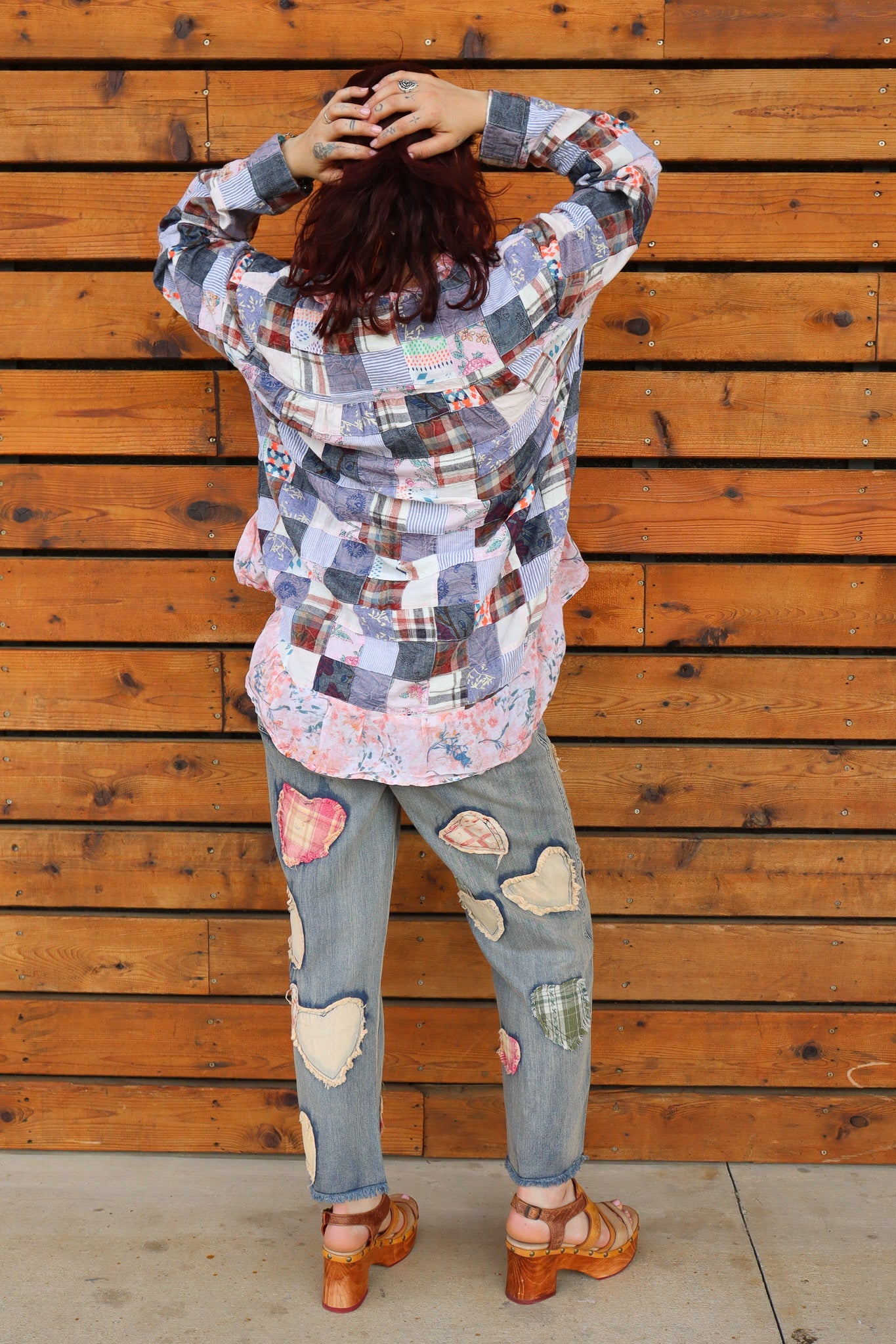 Heart Eyes For You Patched Pant - ivyandlavyboutique Blue Velvet