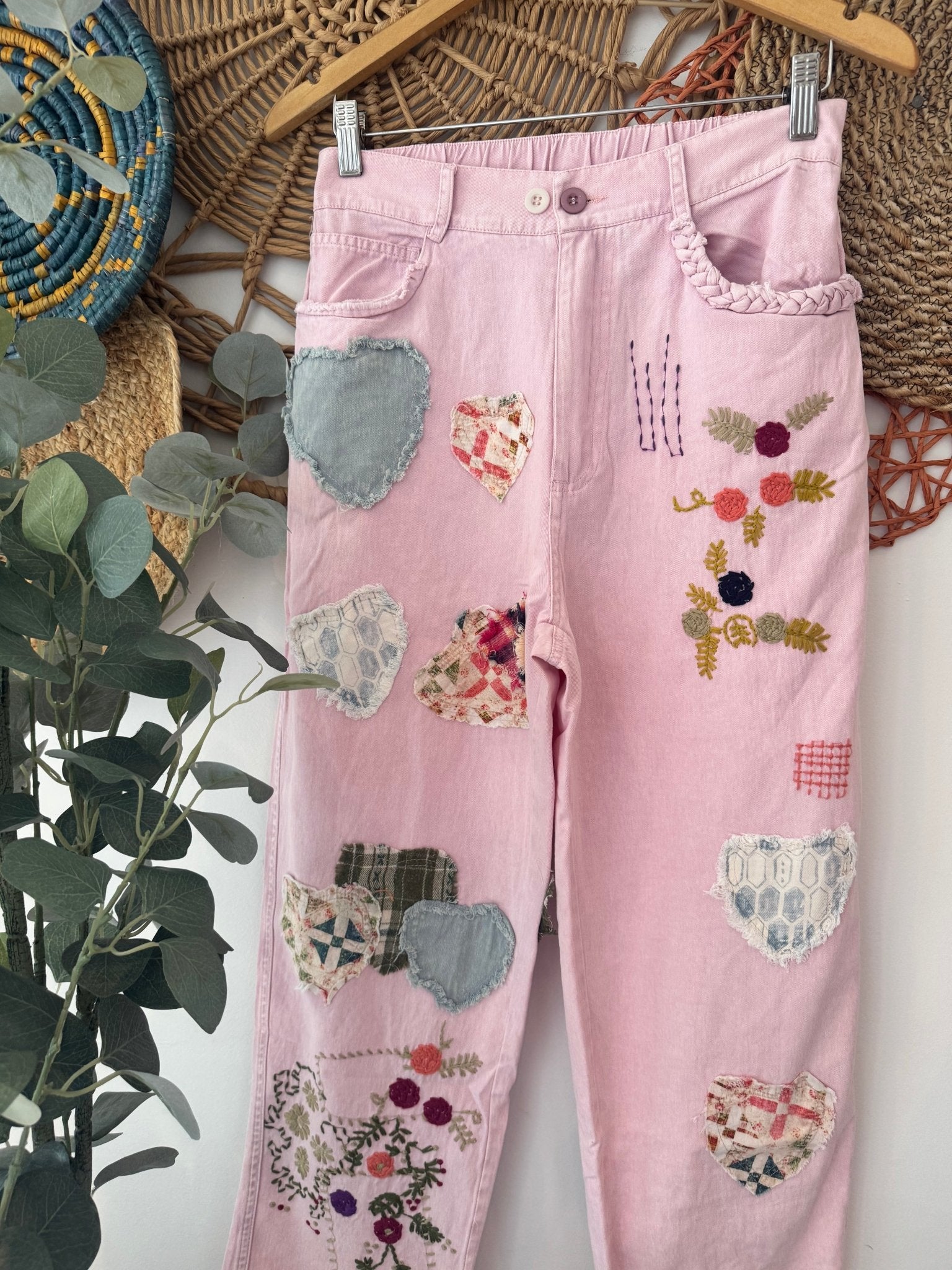 Heart Eyes For You Patched Pant - ivyandlavyboutique Blue Velvet