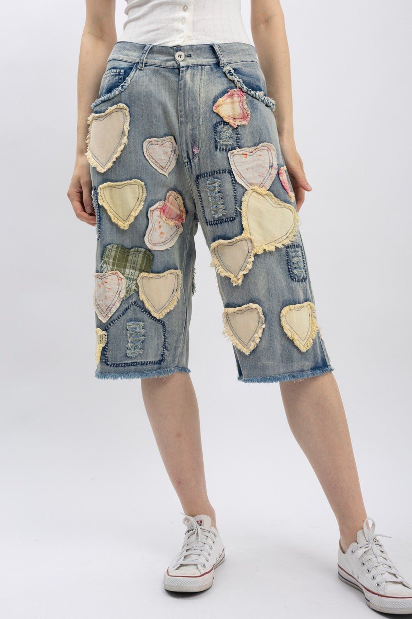 Heart Eyes For You Shorts - ivyandlavyboutique Blue Velvet