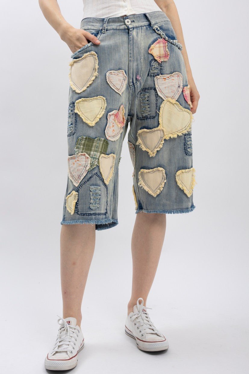 Heart Eyes For You Shorts - ivyandlavyboutique Blue Velvet