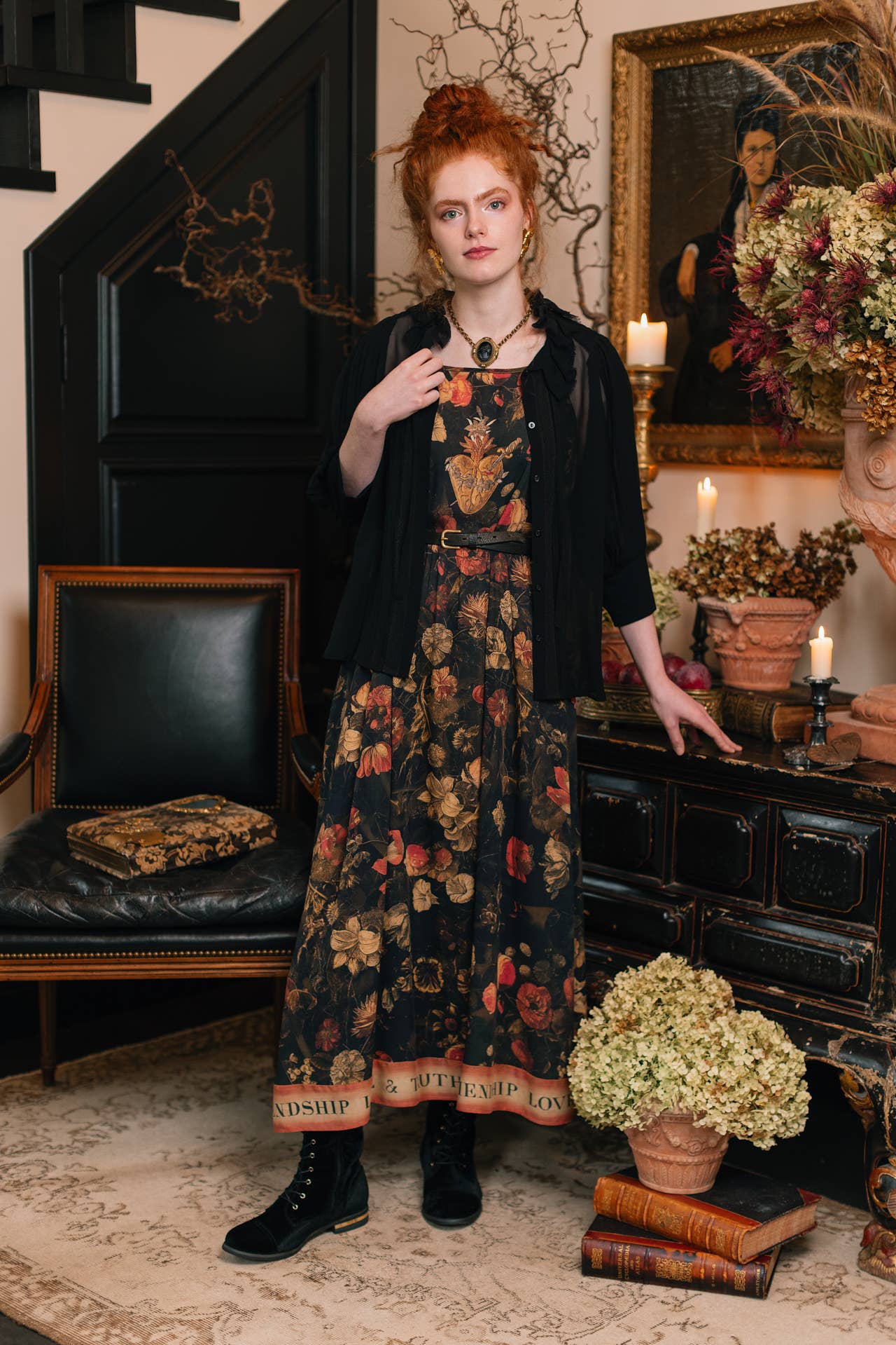 Heart of Gold Bohéme Long Maxi Slip Dress w/ Sacred Heart - ivyandlavyboutique Market of Stars (USA)