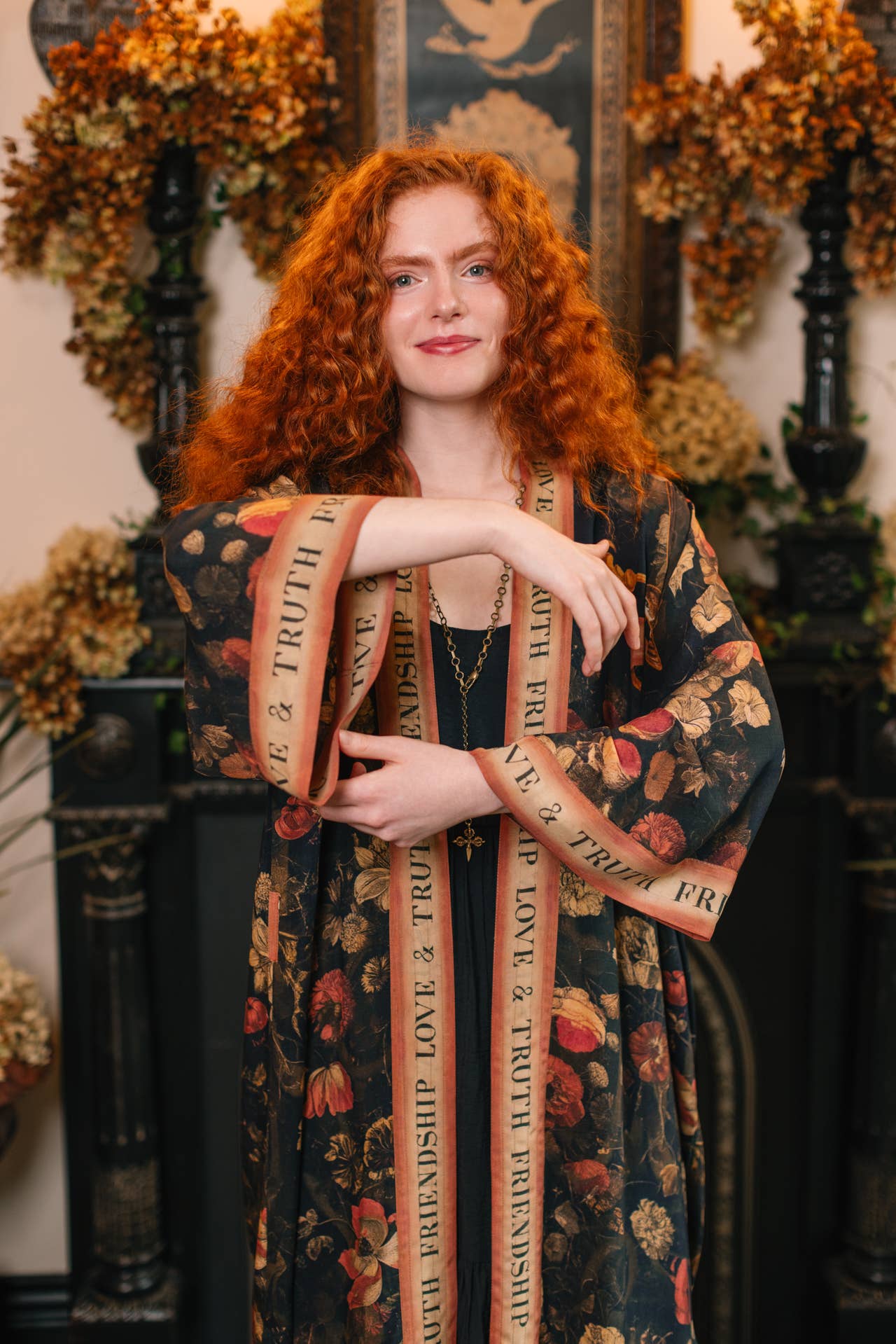 Heart of Gold Opera Duster Kimono Robe w/ Sacred Heart - ivyandlavyboutique Market of Stars (USA)