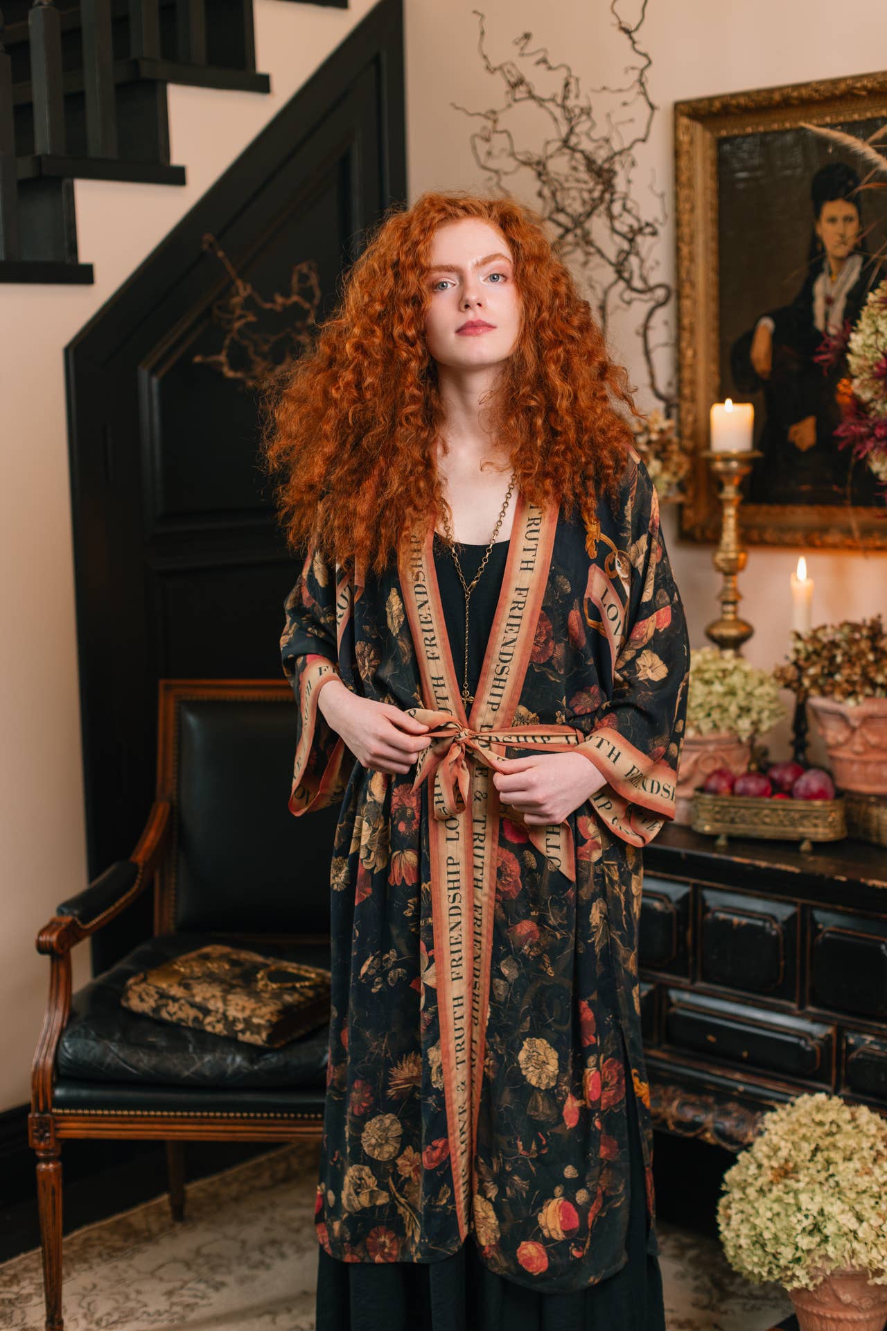 Heart of Gold Opera Duster Kimono Robe w/ Sacred Heart - ivyandlavyboutique Market of Stars (USA)