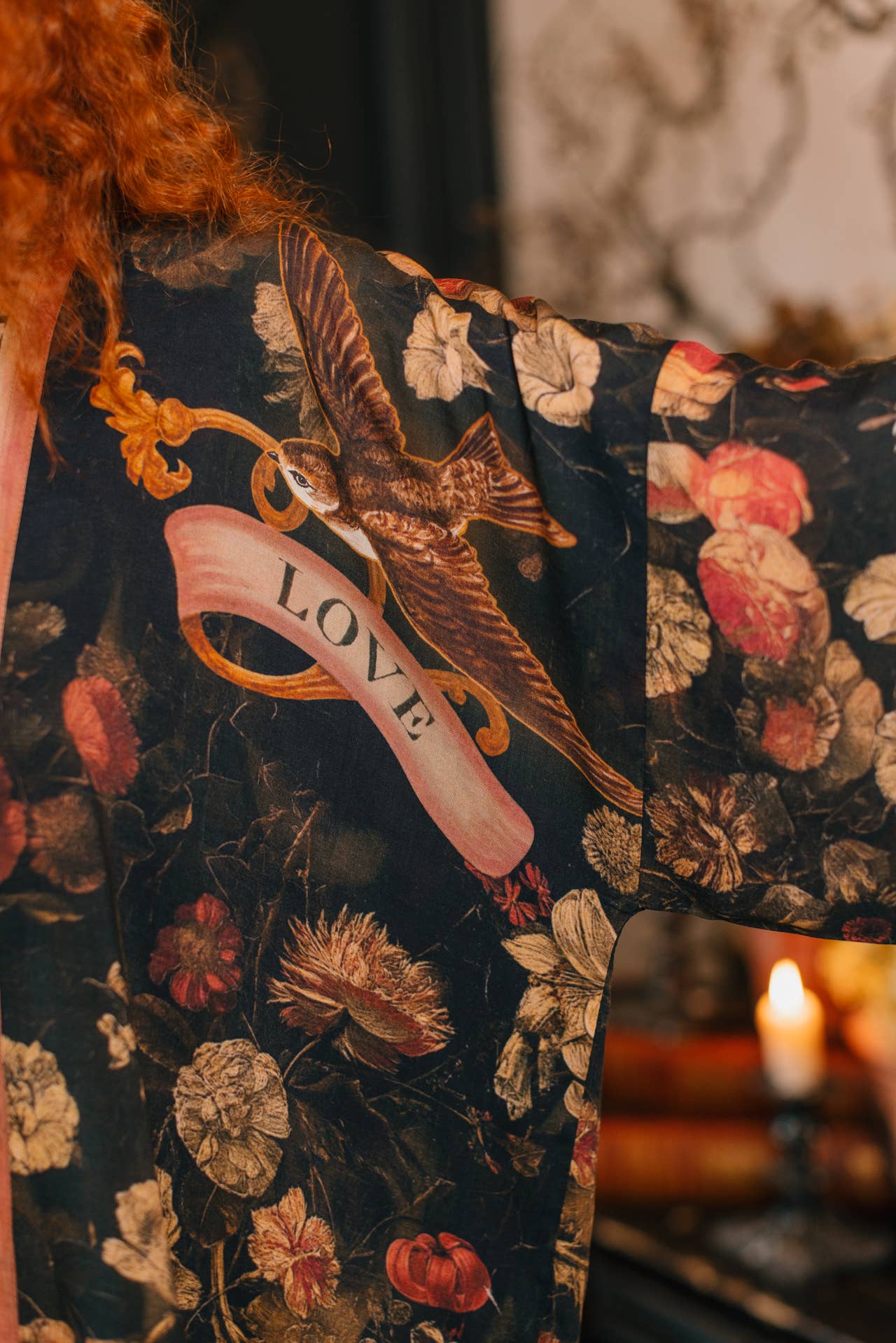 Heart of Gold Pixie Duster Crop Kimono w/ Sacred Heart - ivyandlavyboutique Market of Stars (USA)