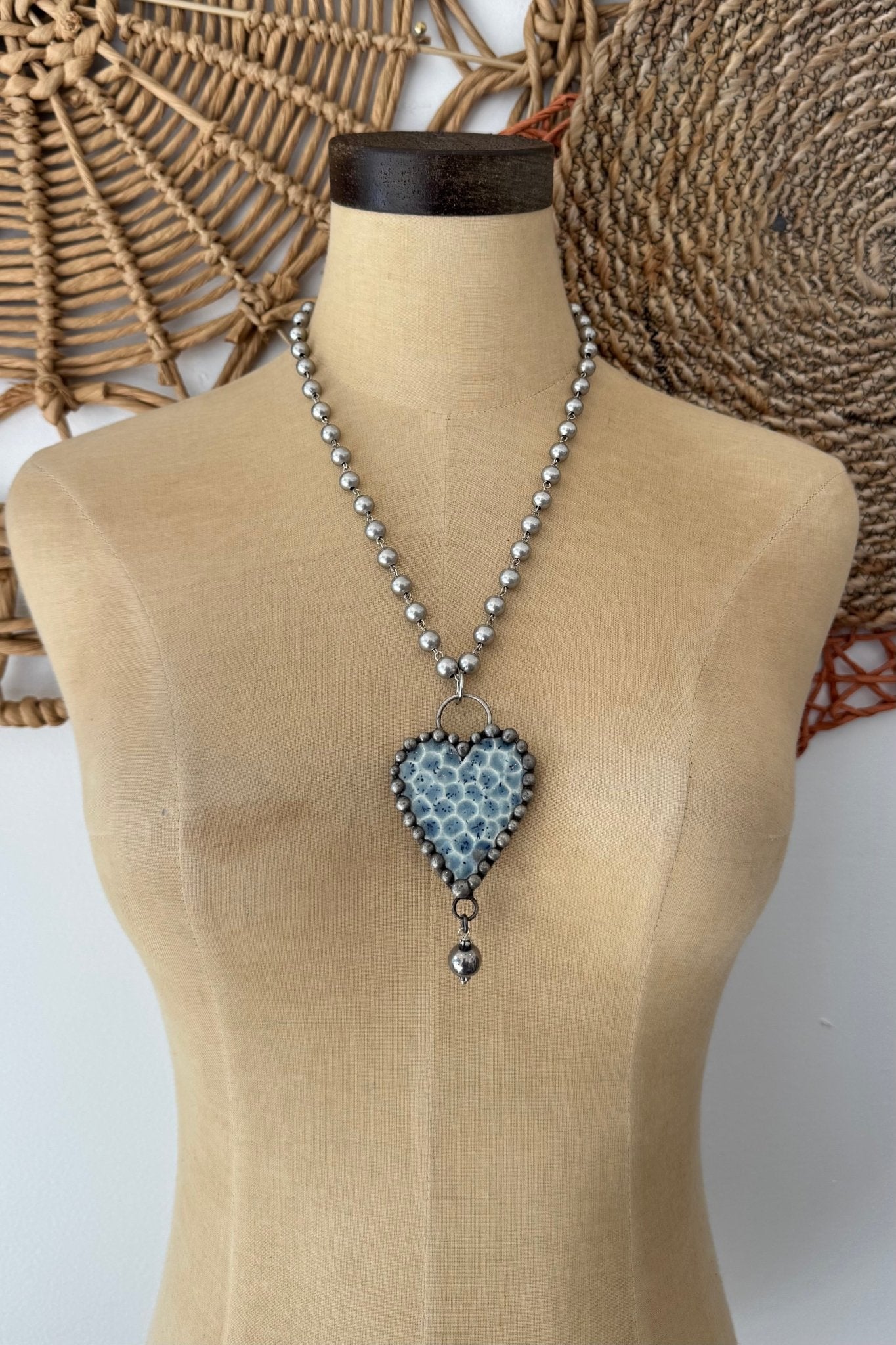 Heart On Pottery Necklace - ivyandlavyboutique Art by Amy