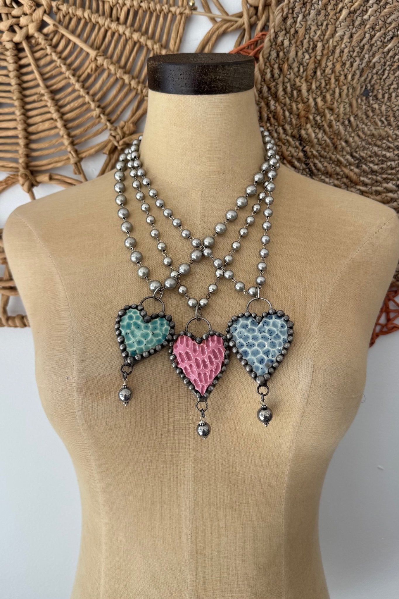 Heart On Pottery Necklace - ivyandlavyboutique Art by Amy