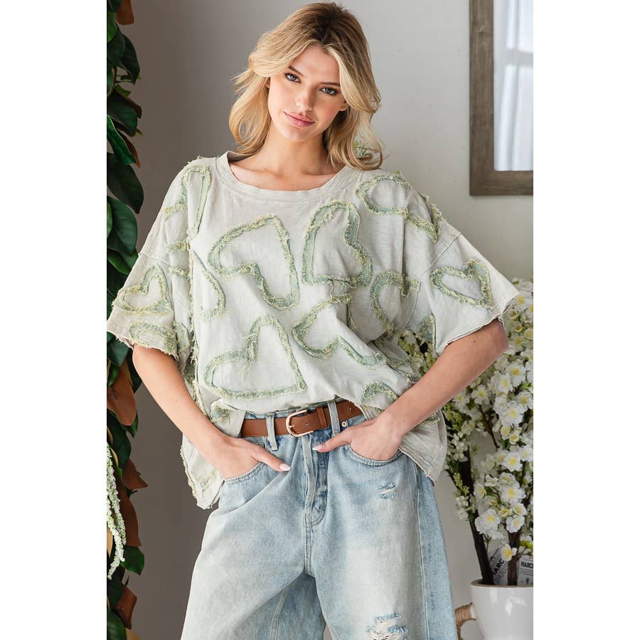 Hearts for You patchwork Funky Heart Top - ivyandlavyboutique Oli&Hali