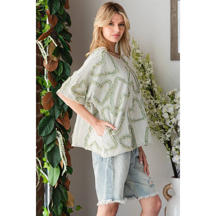 Hearts for You patchwork Funky Heart Top - ivyandlavyboutique Oli&Hali