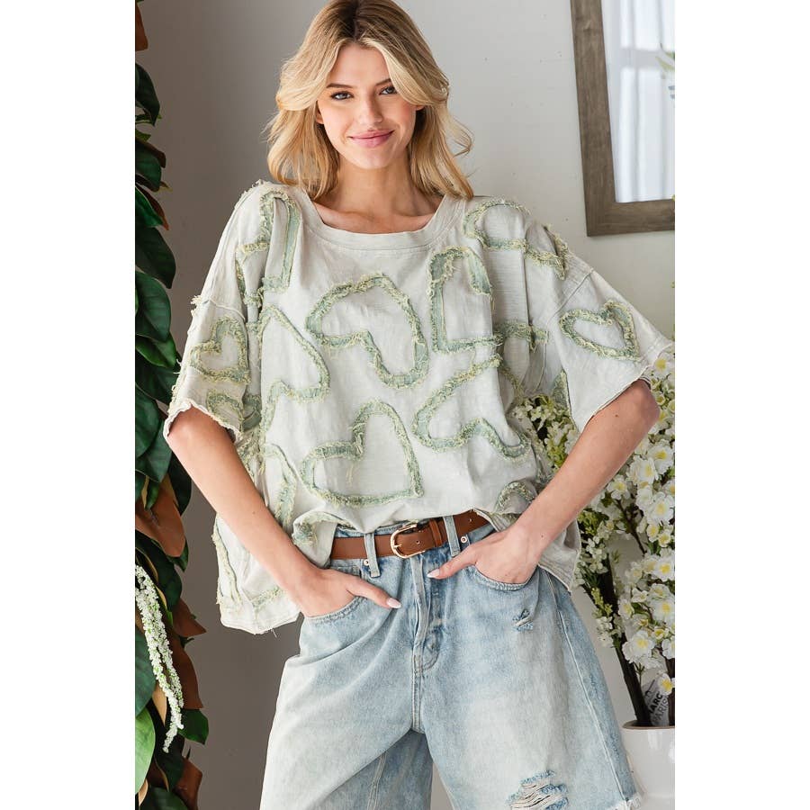 Hearts for You patchwork Funky Heart Top - ivyandlavyboutique Oli&Hali