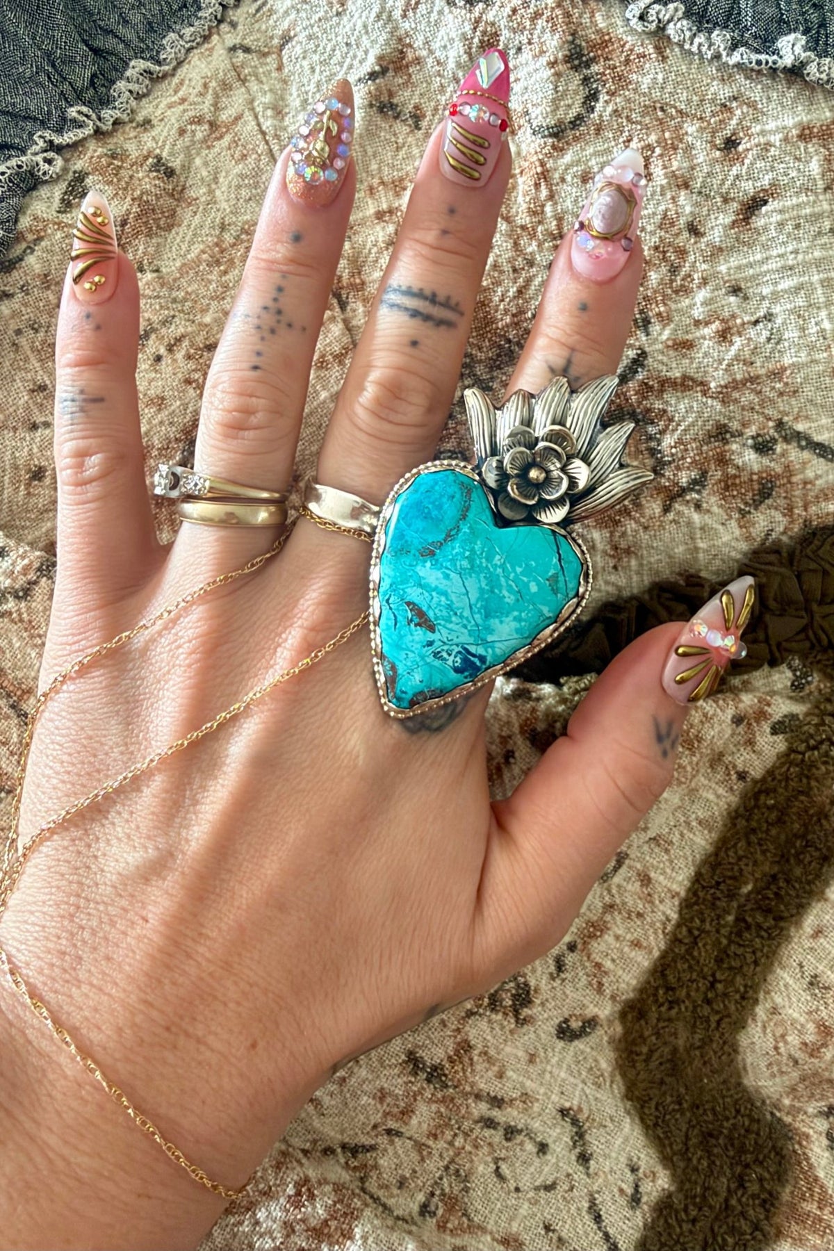Hearts of Blues Ring - Style 1 - Boho Wanderlust Boutique ivyandlavyboutique