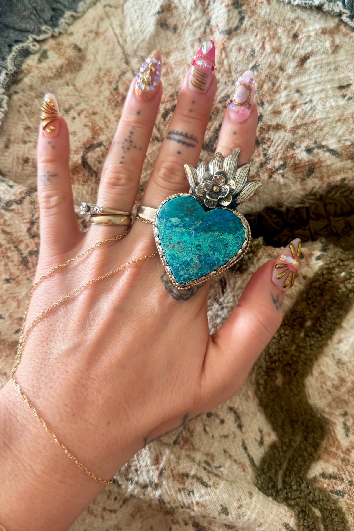 Hearts of Blues Ring - Style 2 - Boho Wanderlust Boutique ivyandlavyboutique