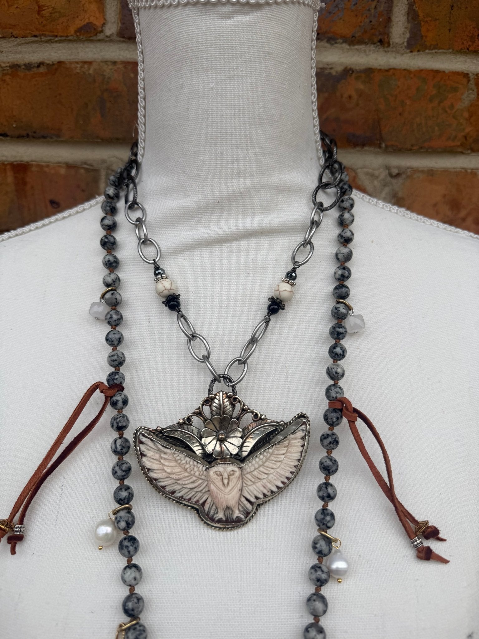 Hedwig Owl Handmade Necklace - ivyandlavyboutique ivyandlavyboutique