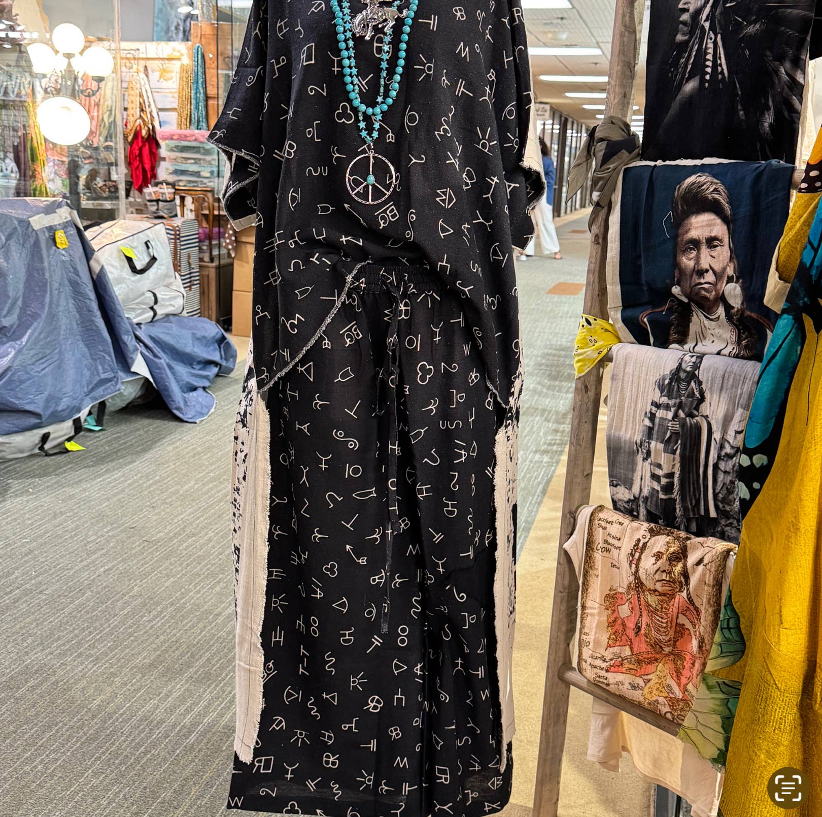 Hi - Lo Tunic with Cattle Brands on Front and Rodeo on Back - ivyandlavyboutique LeParisPetit by I Love Linen