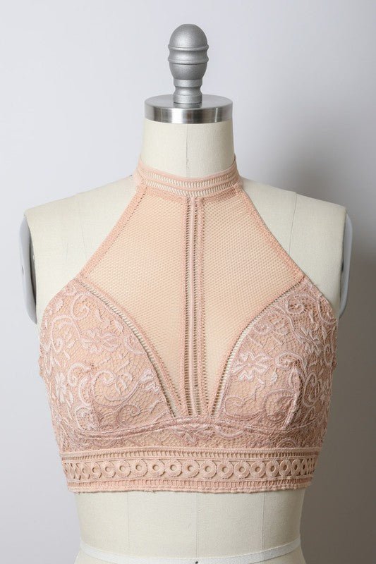 High Neck Mesh Choker Bralette - ivyandlavyboutique Leto Accessories