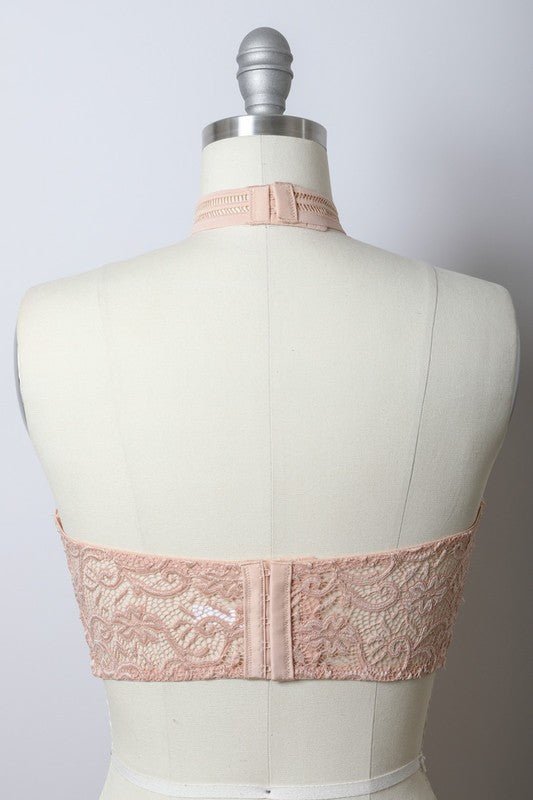 High Neck Mesh Choker Bralette - ivyandlavyboutique Leto Accessories