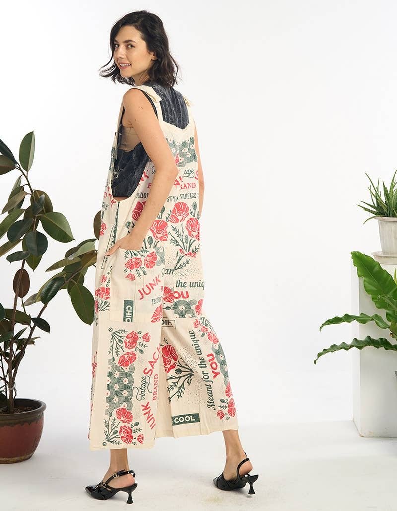 Hippie Flour Sack Wide Leg Overalls Onesie - ivyandlavyboutique Kathmandu Imports