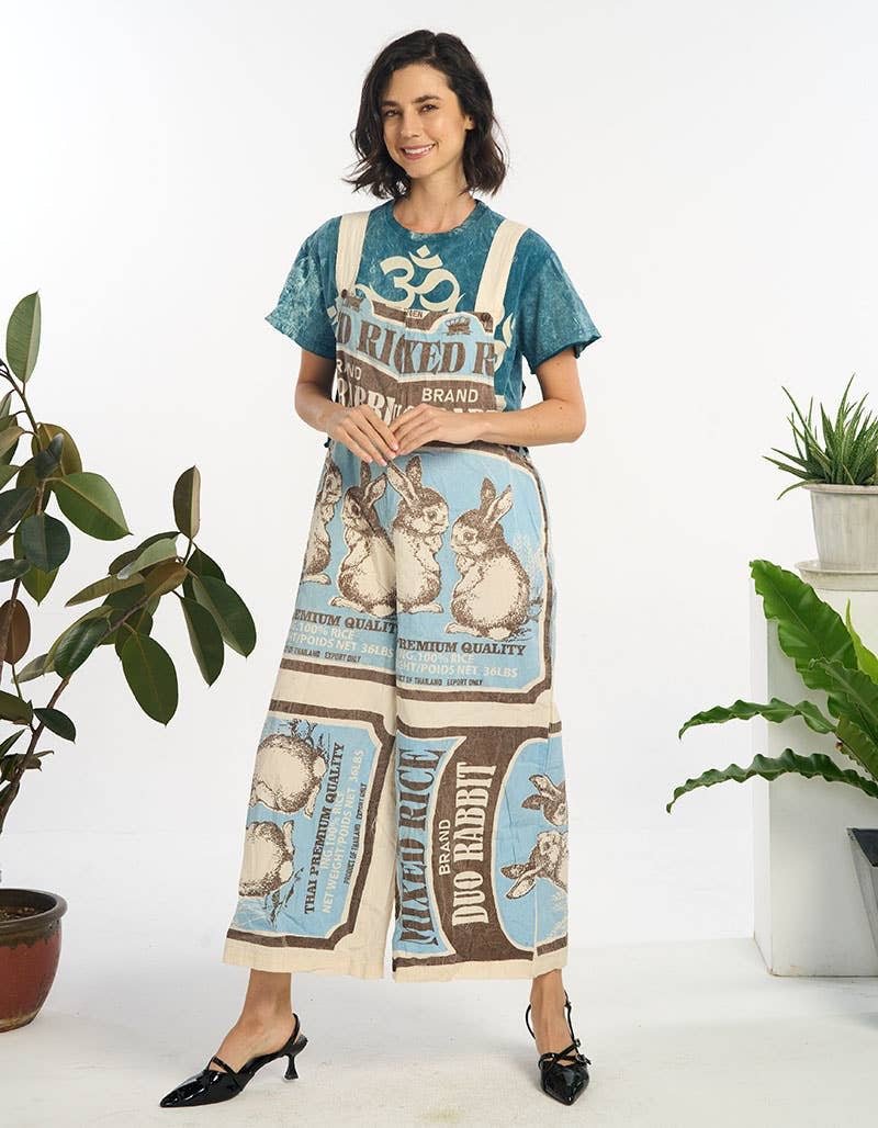 Hippie Flour Sack Wide Leg Overalls Onesie - ivyandlavyboutique Kathmandu Imports
