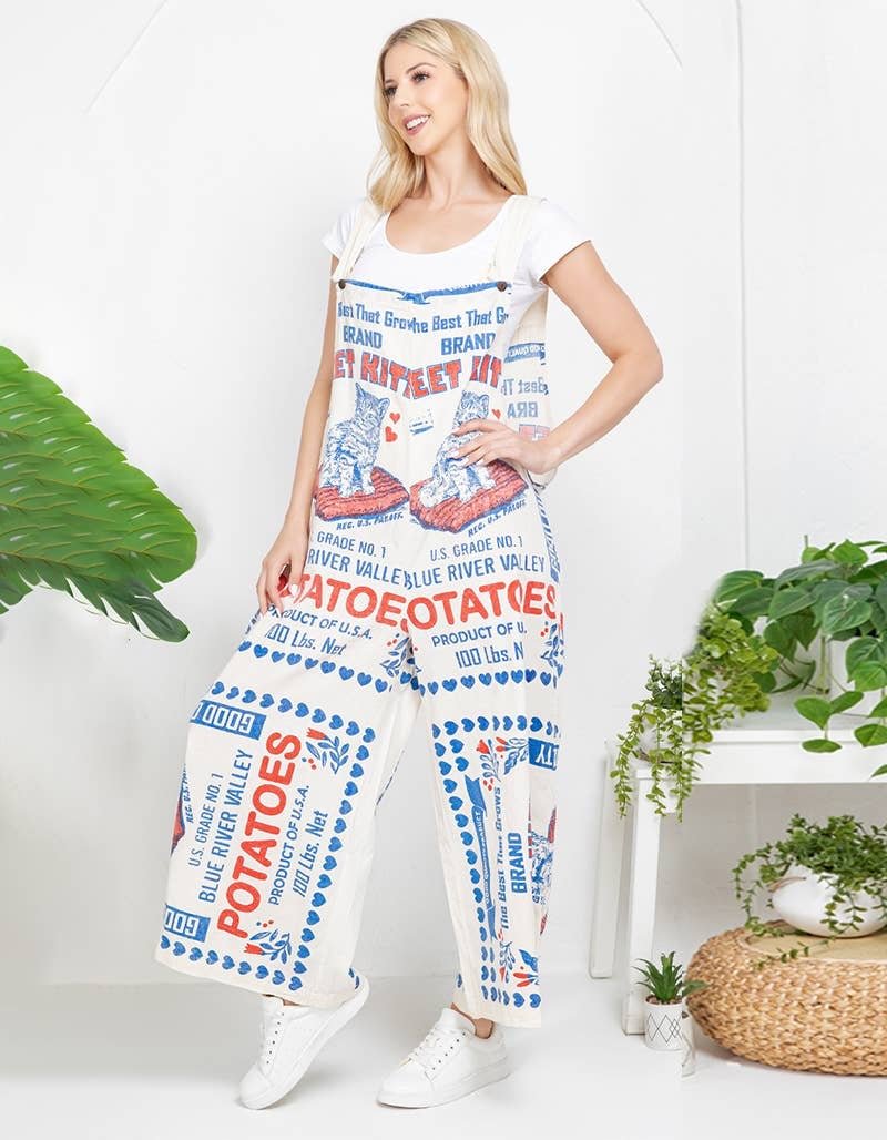 Hippie Flour Sack Wide Leg Overalls Onesie - ivyandlavyboutique Kathmandu Imports