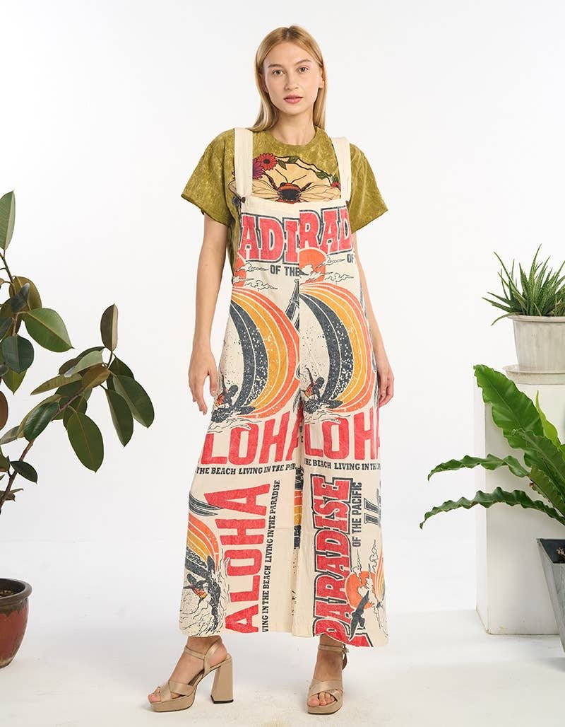Hippie Flour Sack Wide Leg Overalls Onesie - ivyandlavyboutique Kathmandu Imports