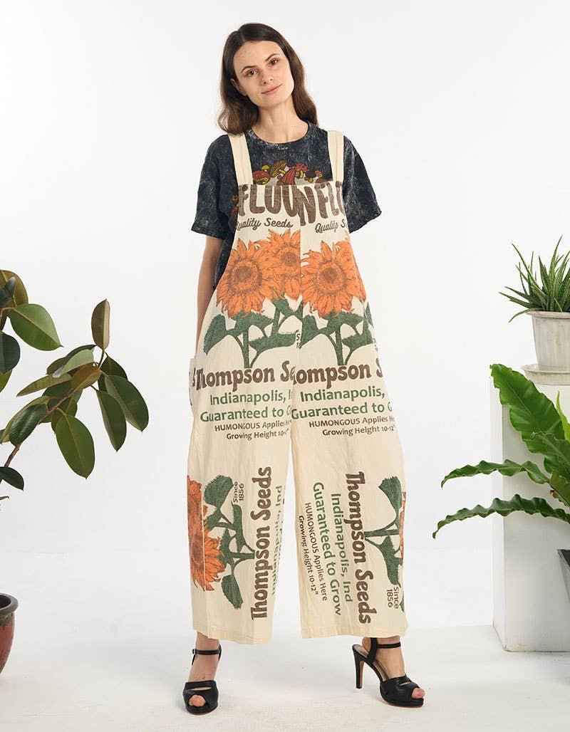Hippie Flour Sack Wide Leg Overalls Onesie - ivyandlavyboutique Kathmandu Imports