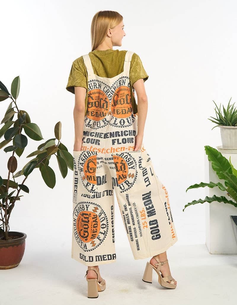 Hippie Flour Sack Wide Leg Overalls Onesie - ivyandlavyboutique Kathmandu Imports