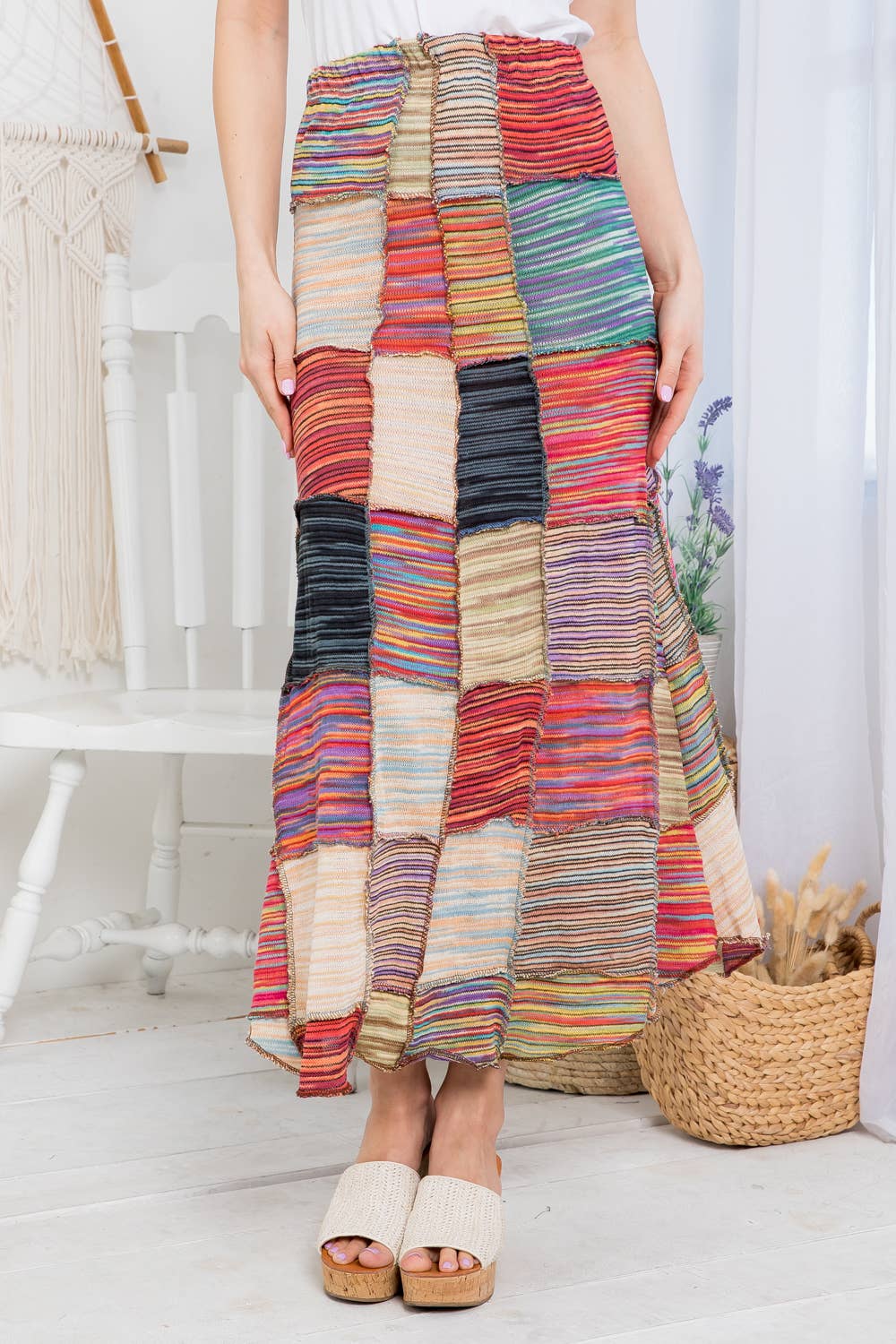 Holly Patched Maxi Skirt - ivyandlavyboutique Kathmandu Imports