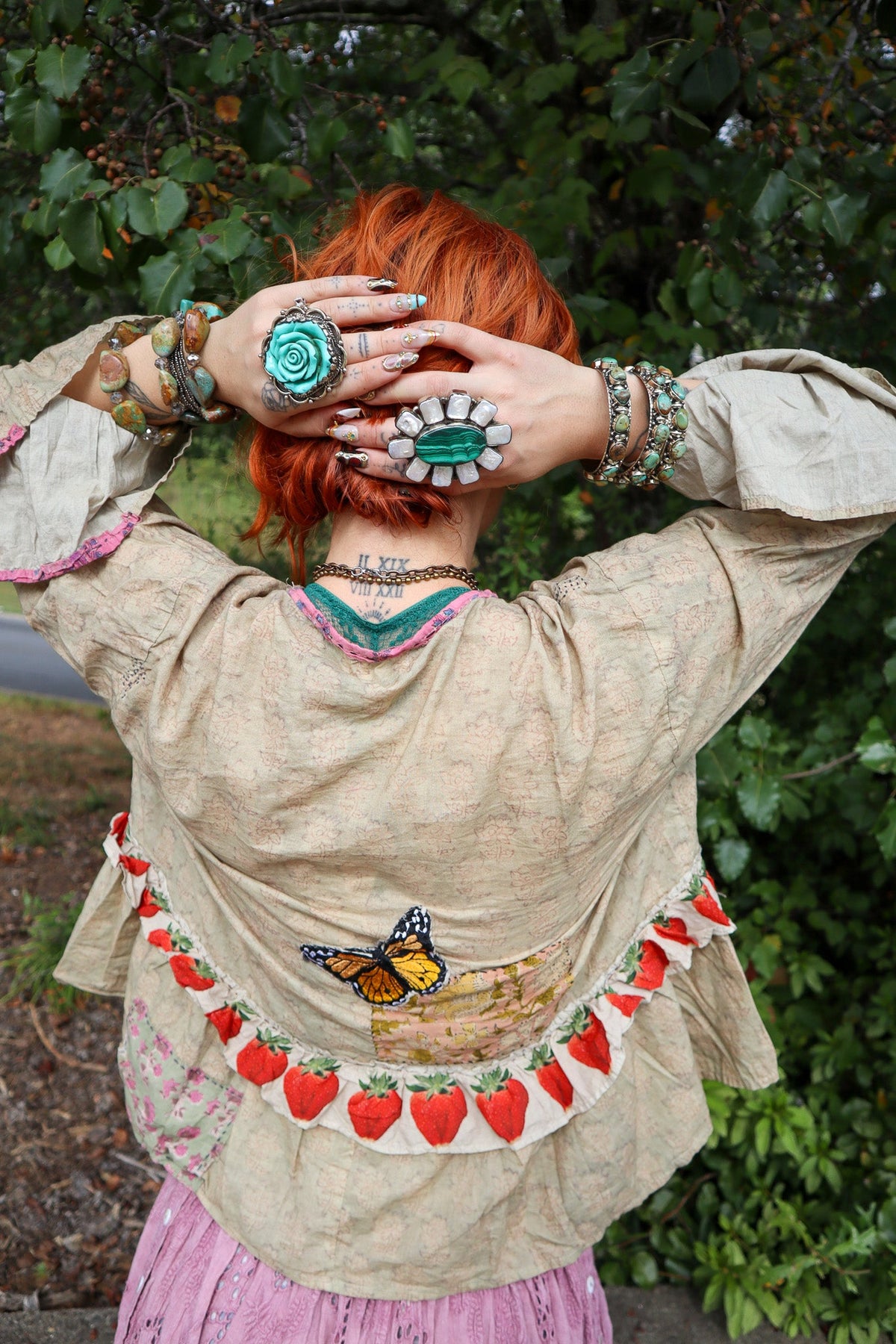 Honey Bloom Top in Moss - ivyandlavyboutique Jaded Gypsy