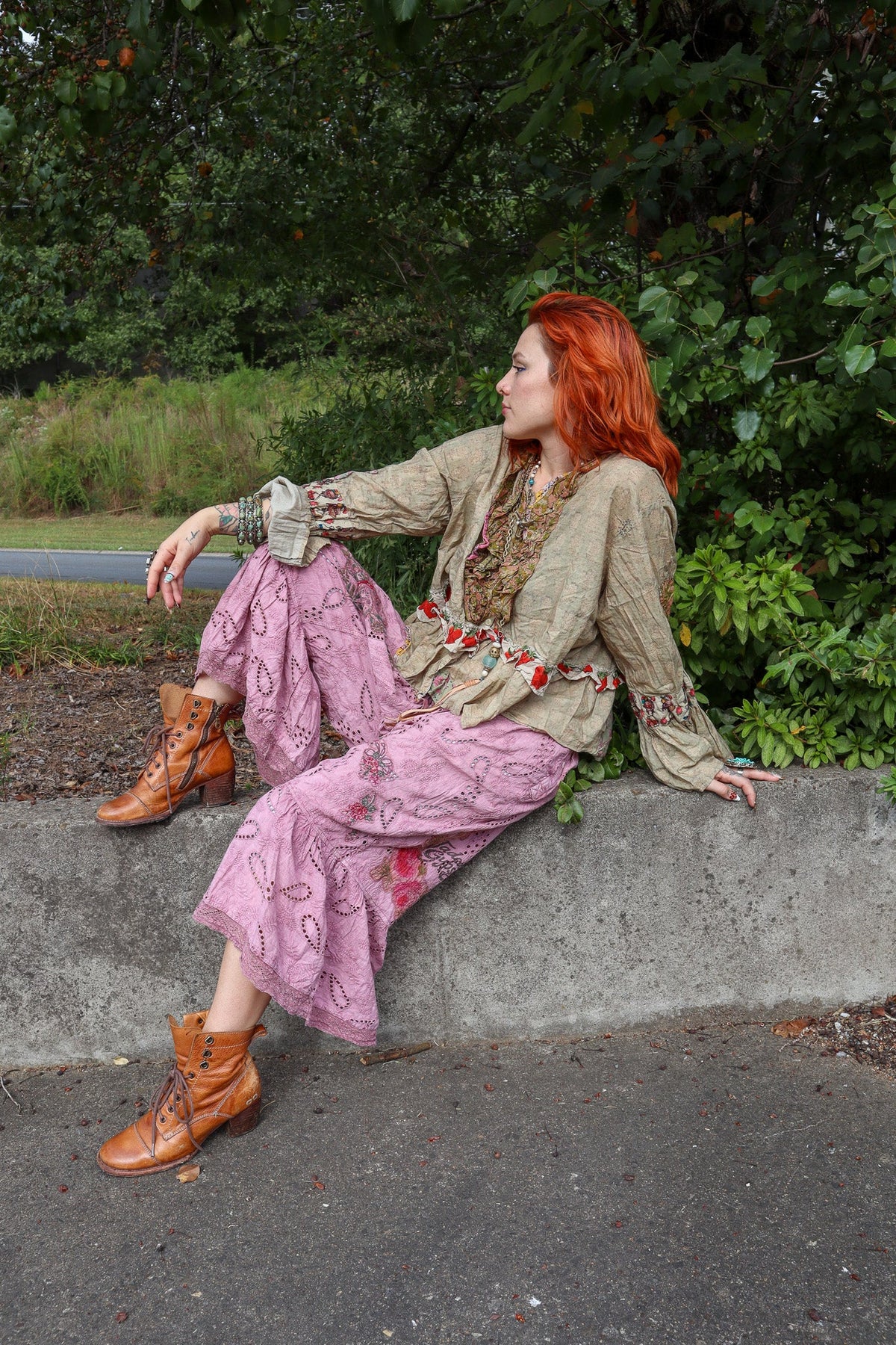 Honey Bloom Top in Moss - ivyandlavyboutique Jaded Gypsy