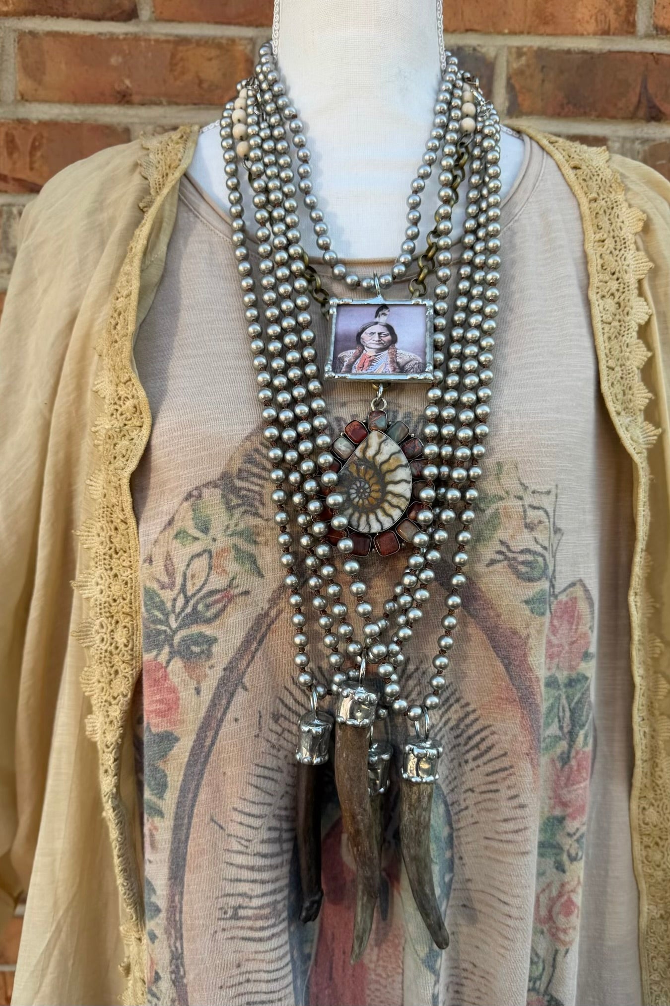 Horn Drop Long Necklave - ivyandlavyboutique ivyandlavyboutique