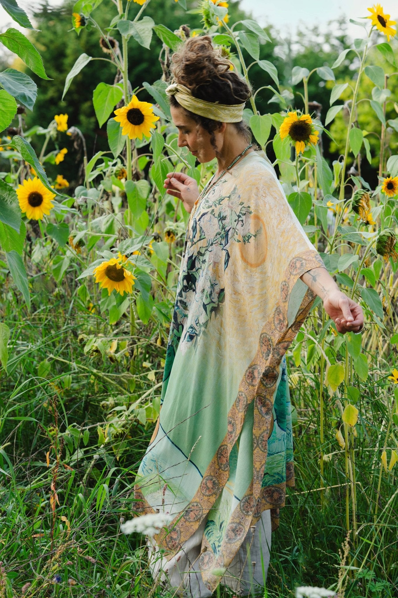 I Paint My Dream Bohemian Van Gogh Goddess Kimono - ivyandlavyboutique Market of Stars
