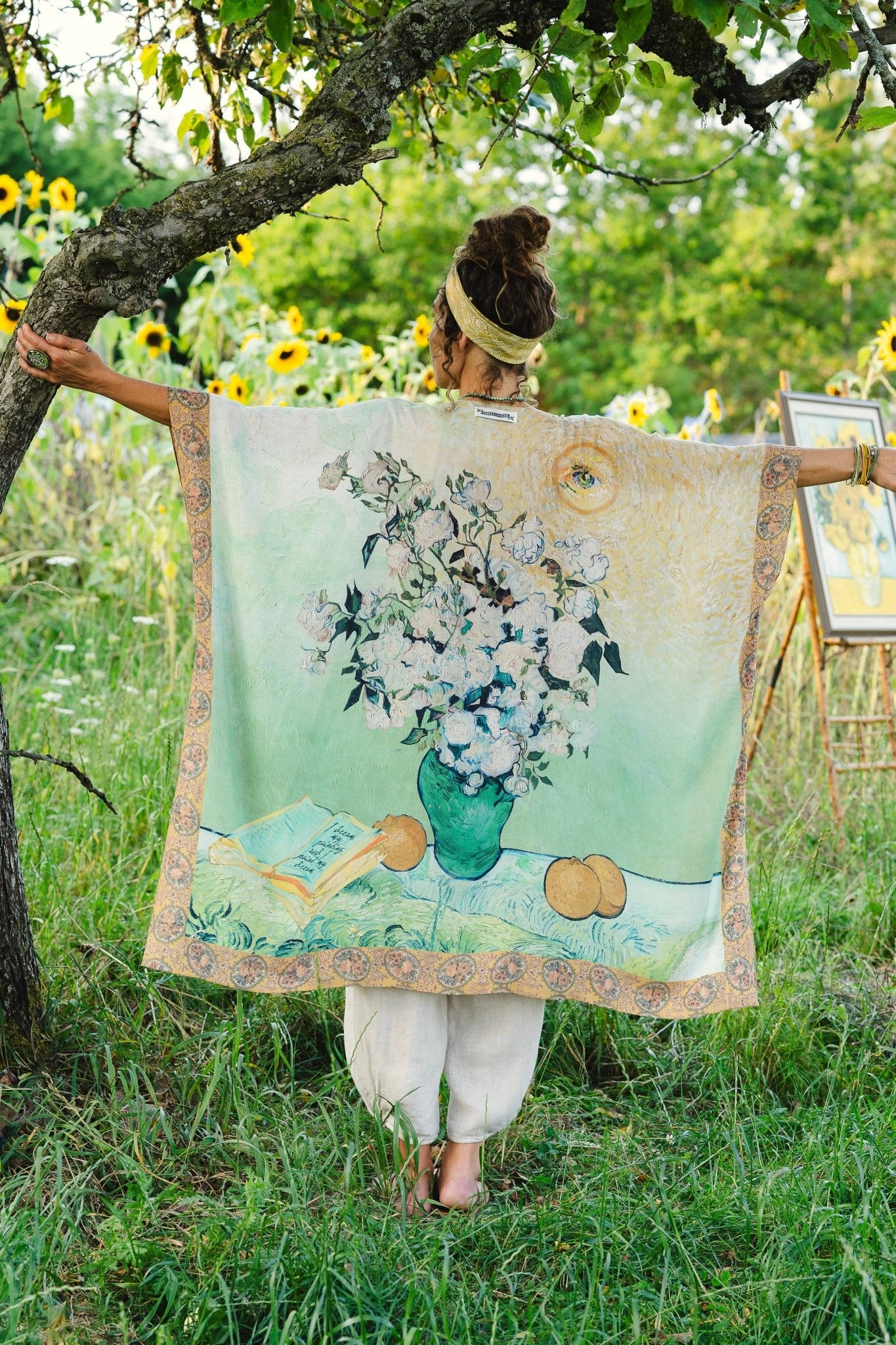 I Paint My Dream Bohemian Van Gogh Goddess Kimono - ivyandlavyboutique Market of Stars