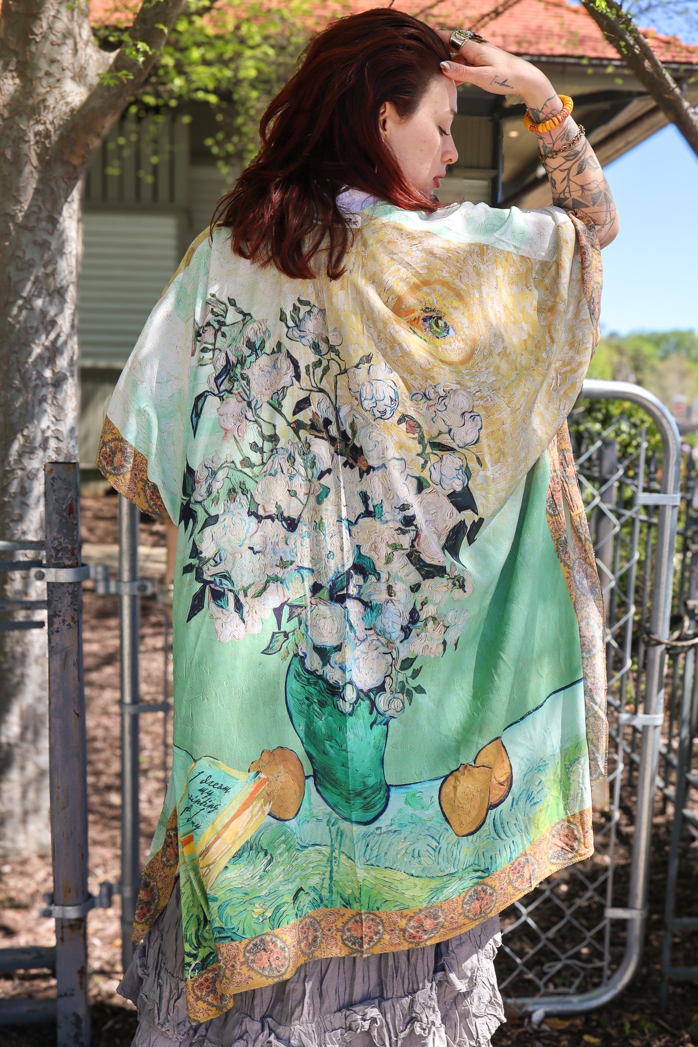 I Paint My Dream Bohemian Van Gogh Goddess Kimono - ivyandlavyboutique Market of Stars