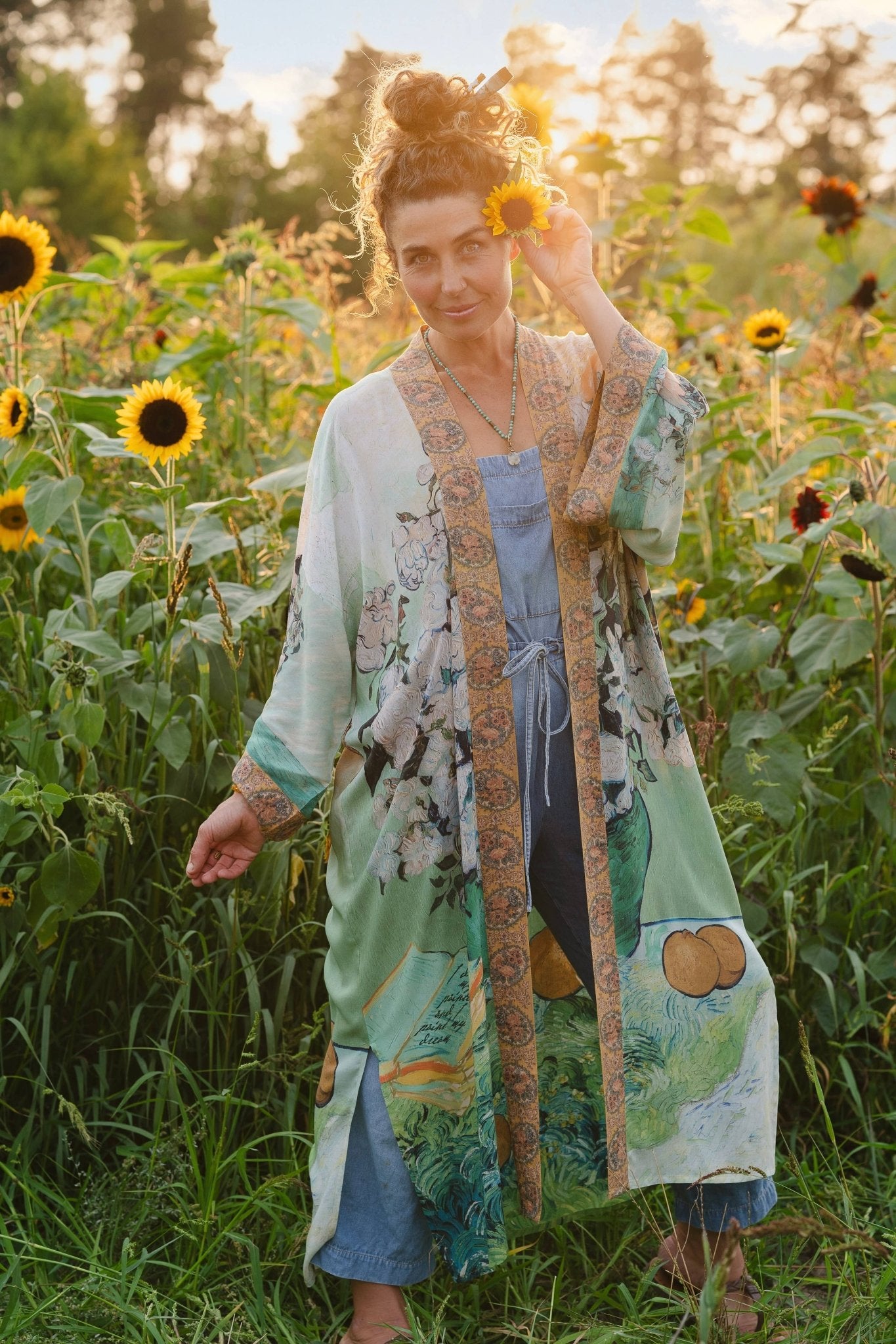 I Paint My Dream Van Gogh Opera Duster Kimono Robe - ivyandlavyboutique Market of Stars