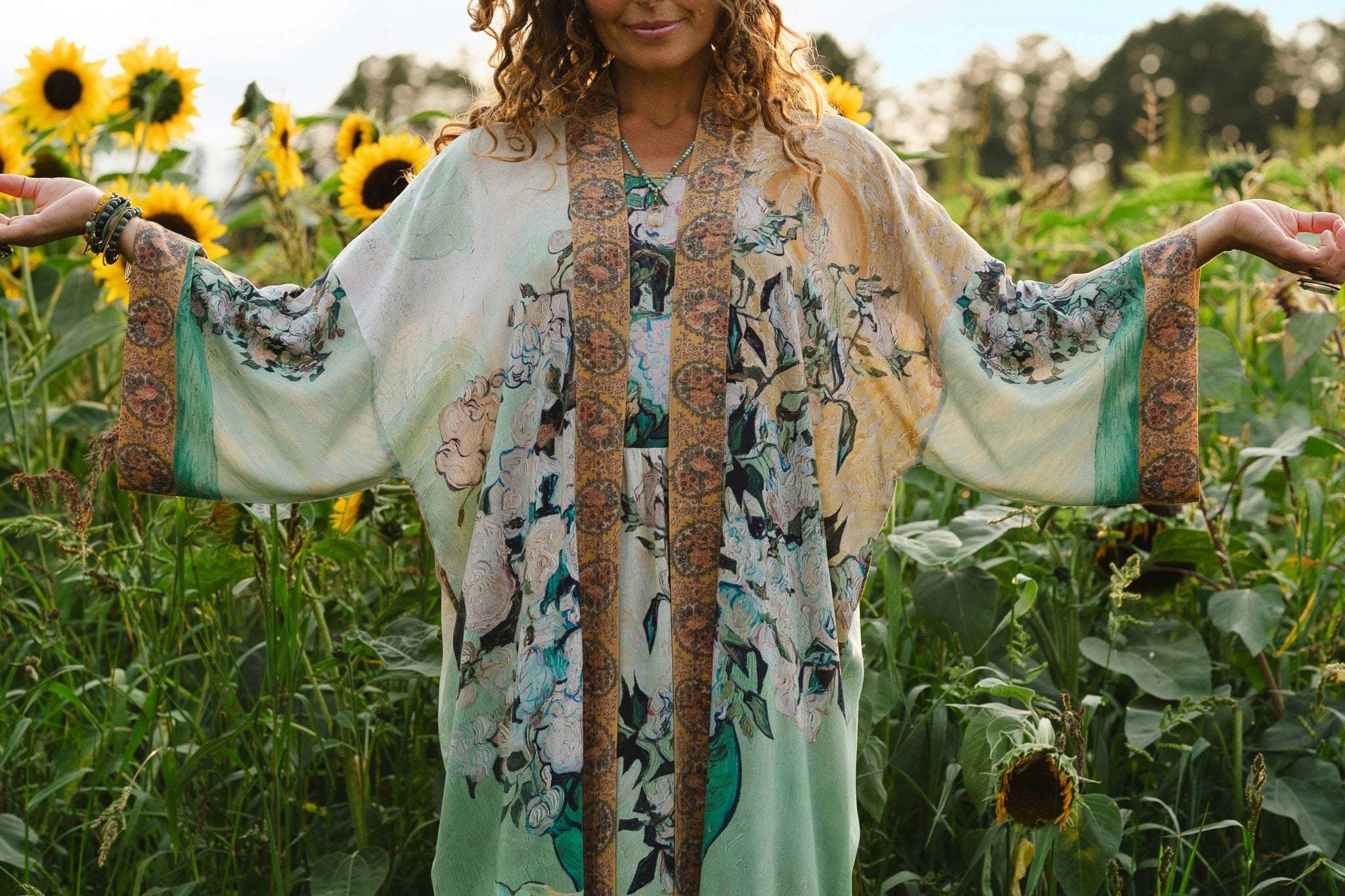 I Paint My Dream Van Gogh Opera Duster Kimono Robe - ivyandlavyboutique Market of Stars