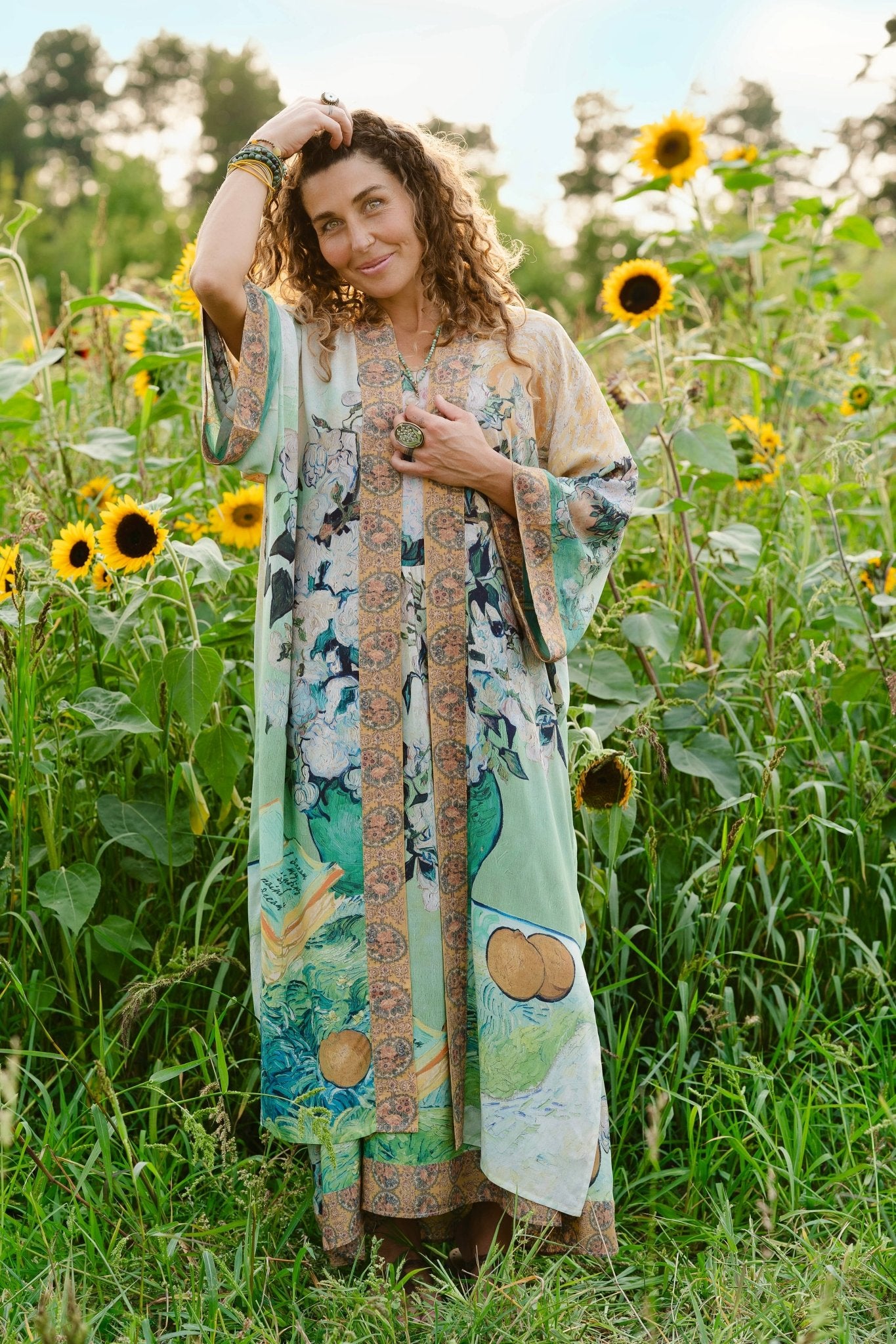 I Paint My Dream Van Gogh Opera Duster Kimono Robe - ivyandlavyboutique Market of Stars