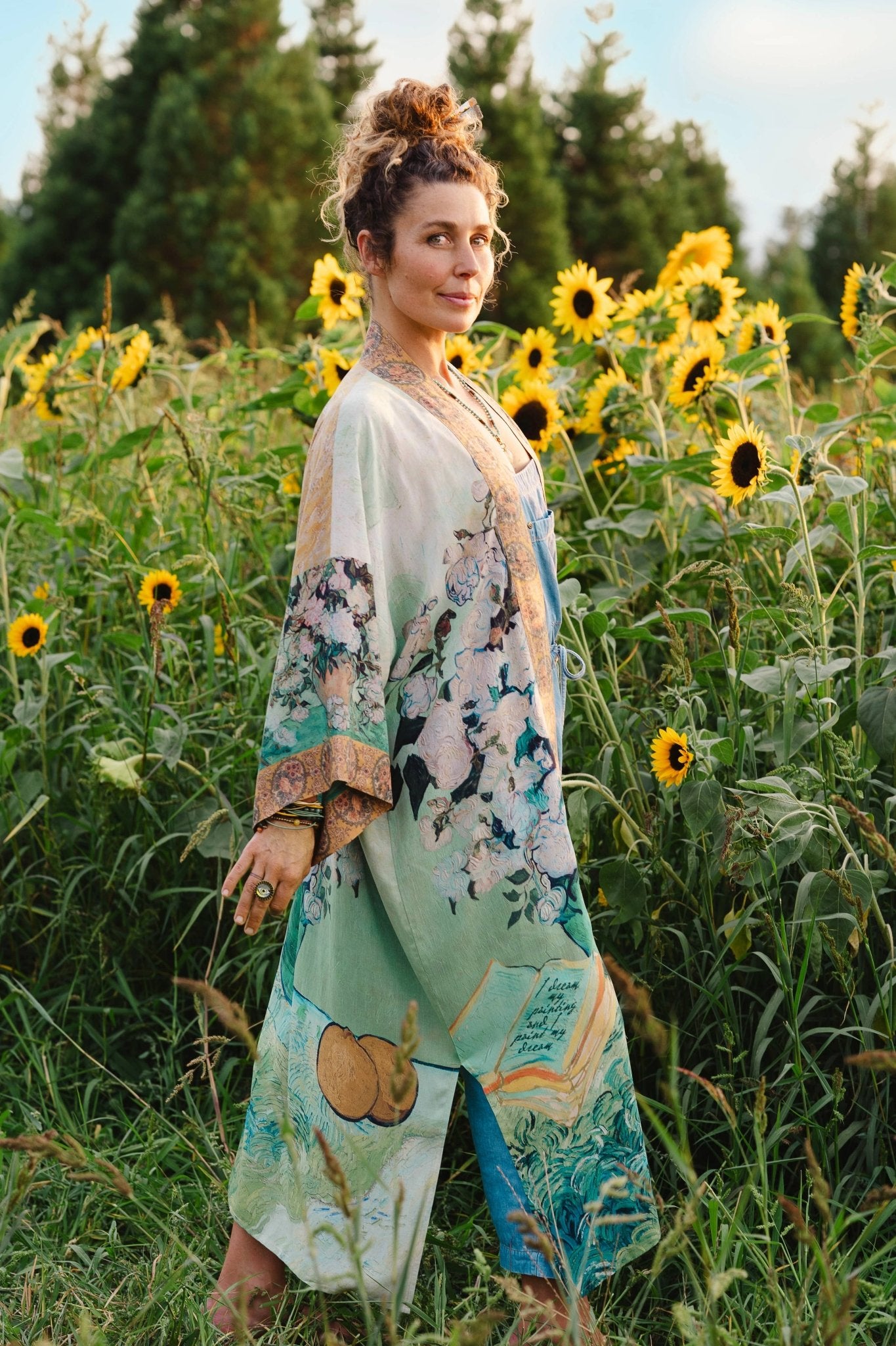 I Paint My Dream Van Gogh Opera Duster Kimono Robe - ivyandlavyboutique Market of Stars