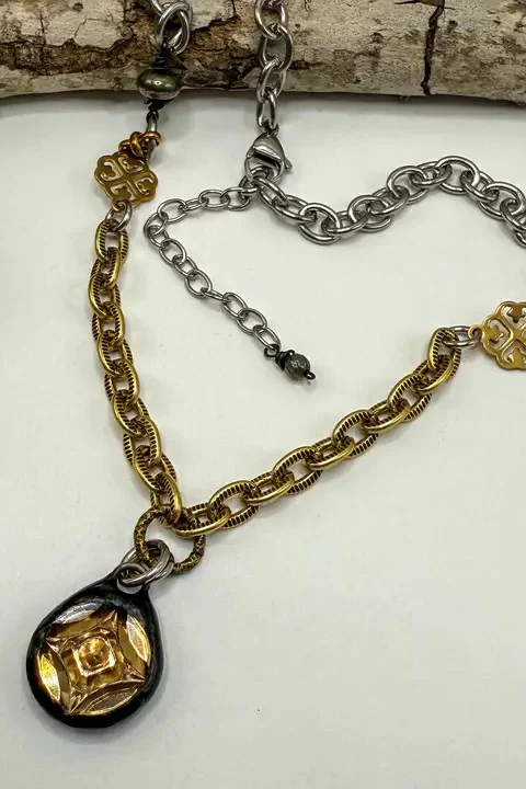 Cut Glass Pendant Chain Necklace