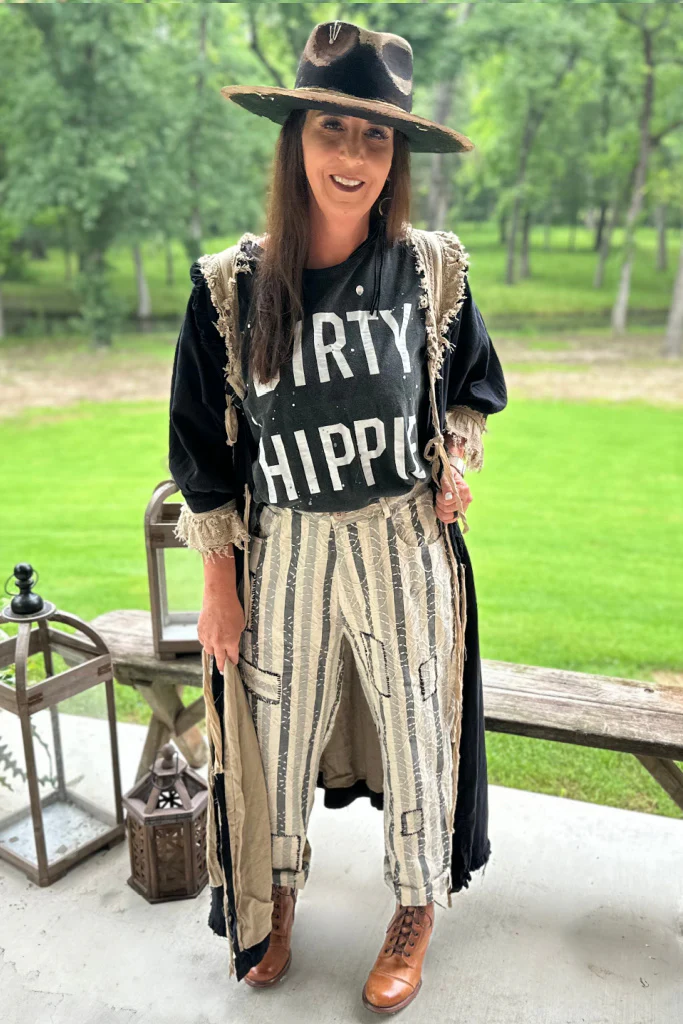The Boho Traveling on Pants in Stripe