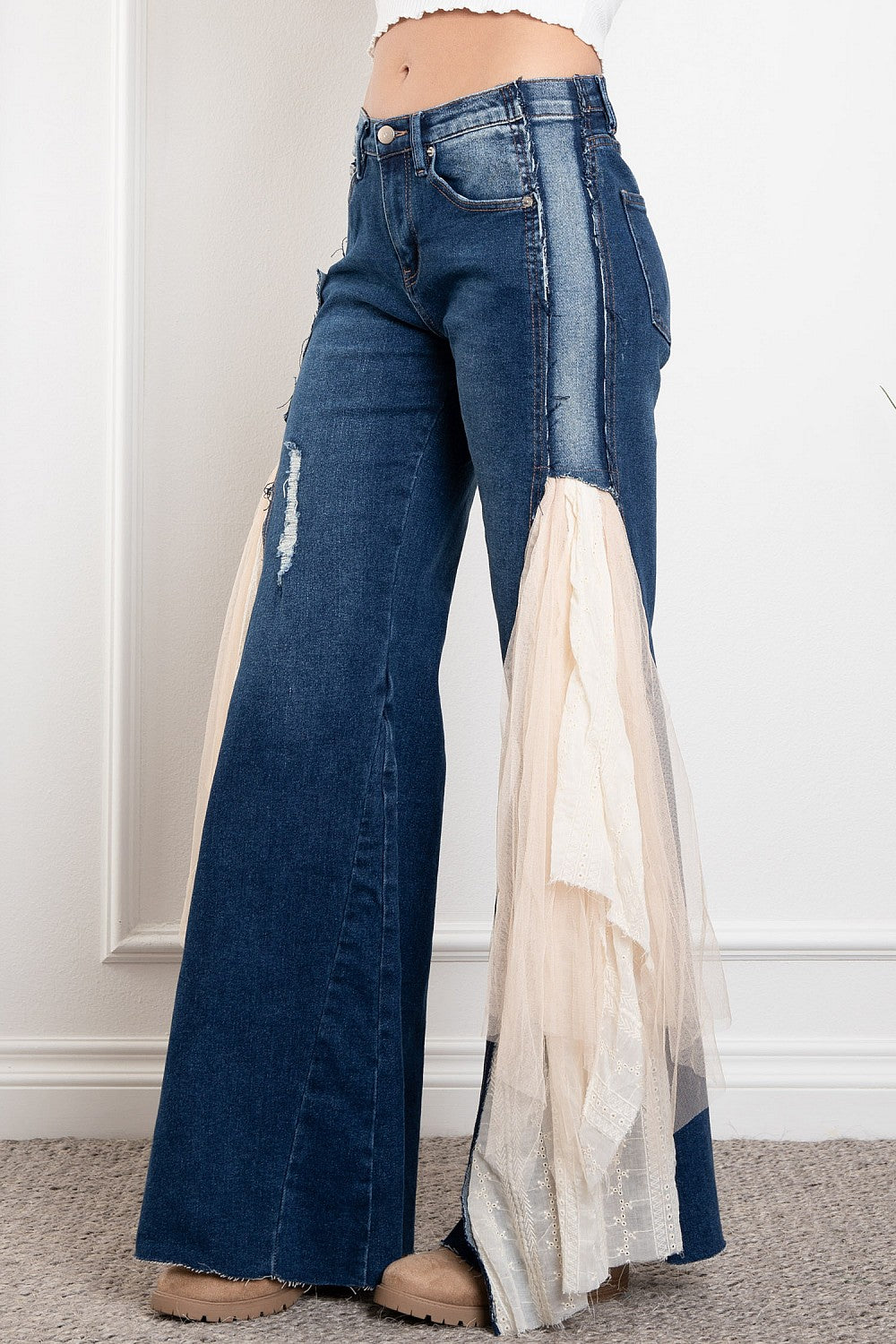 Sale - She's Got Rock & Roll Side Lace Insert Boheme Flares