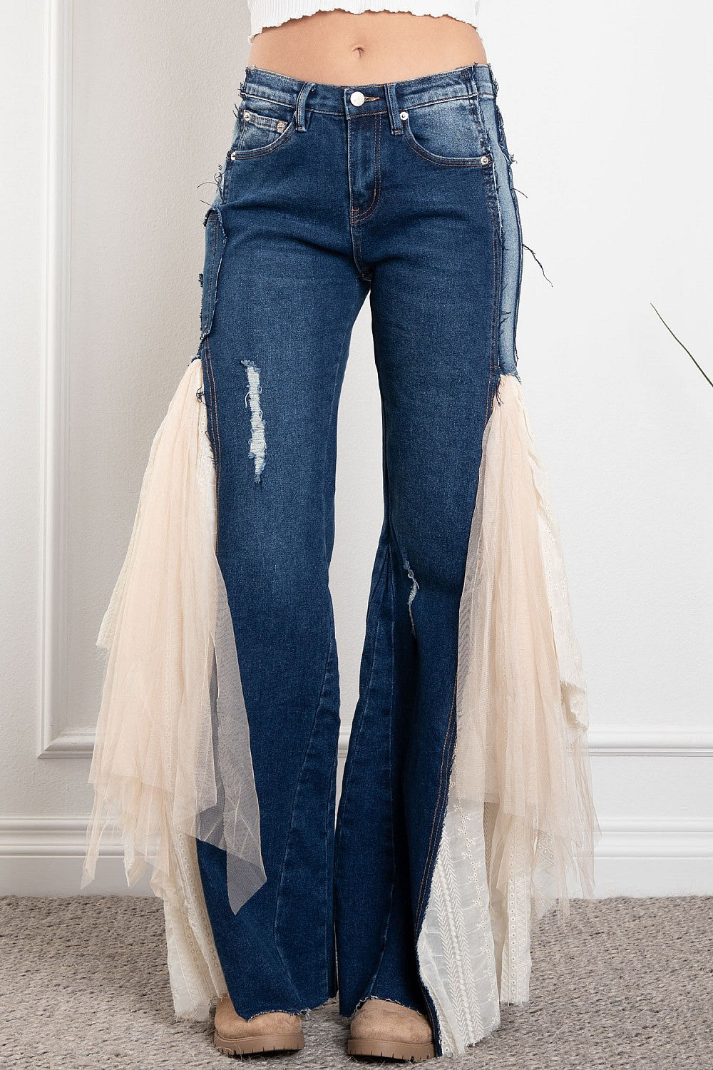 Sale - She's Got Rock & Roll Side Lace Insert Boheme Flares