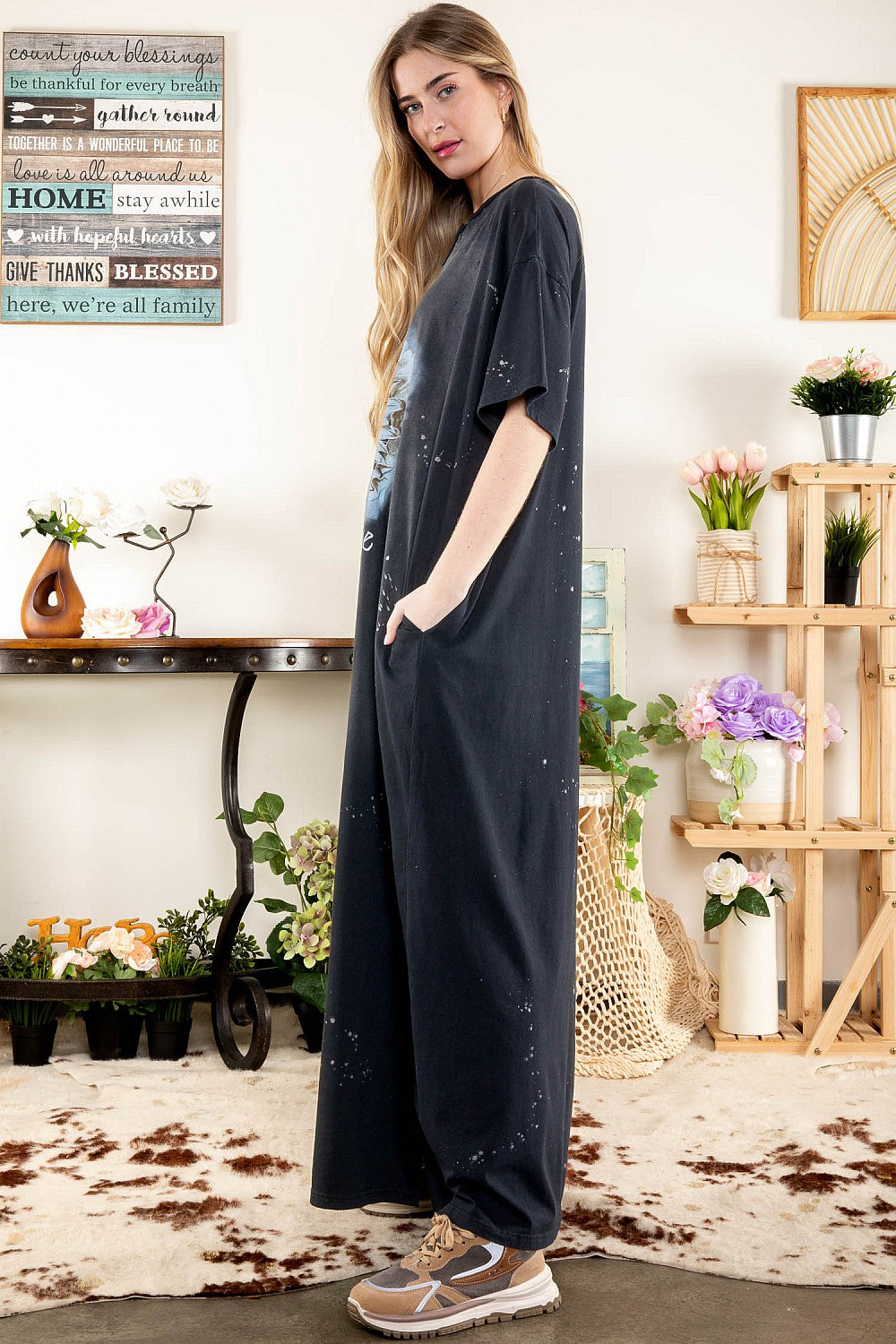 Sale - Just a Woman Short Sleeve Layering Maxi T-Shirt Dress