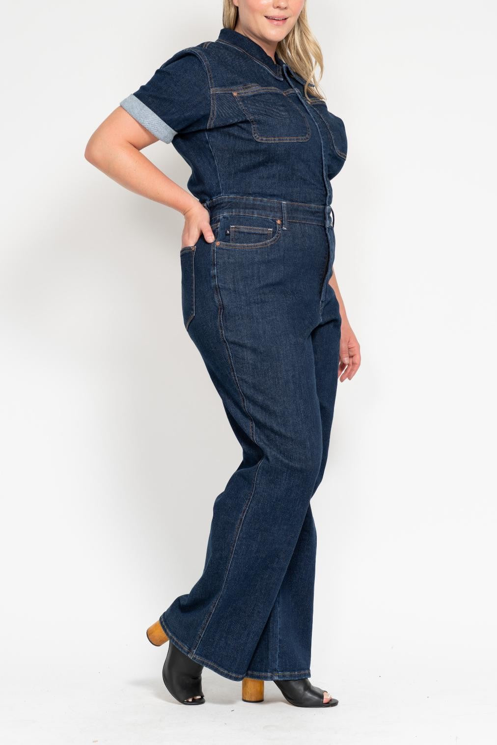 Sale Judy Blue - The Jackson Jumpsuit Straight Leg w/ Tummy Control Small thru 3XL