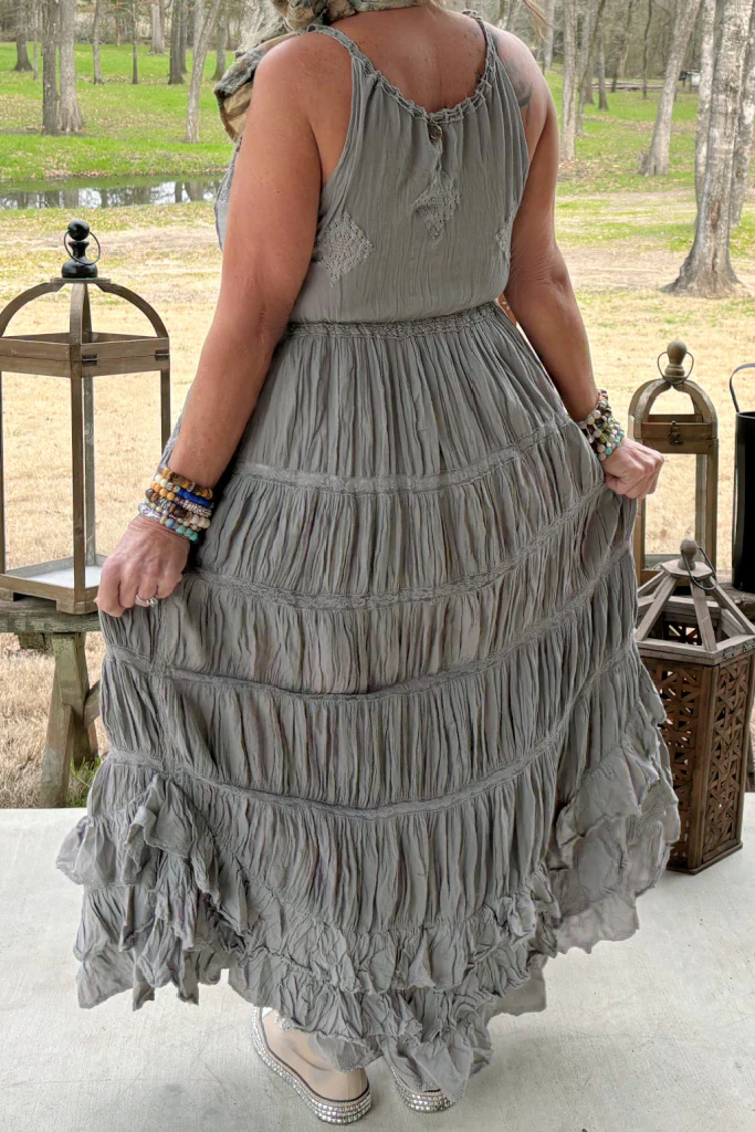 Coming Your Way Maxi Button Down Layering Dress in Charcoal