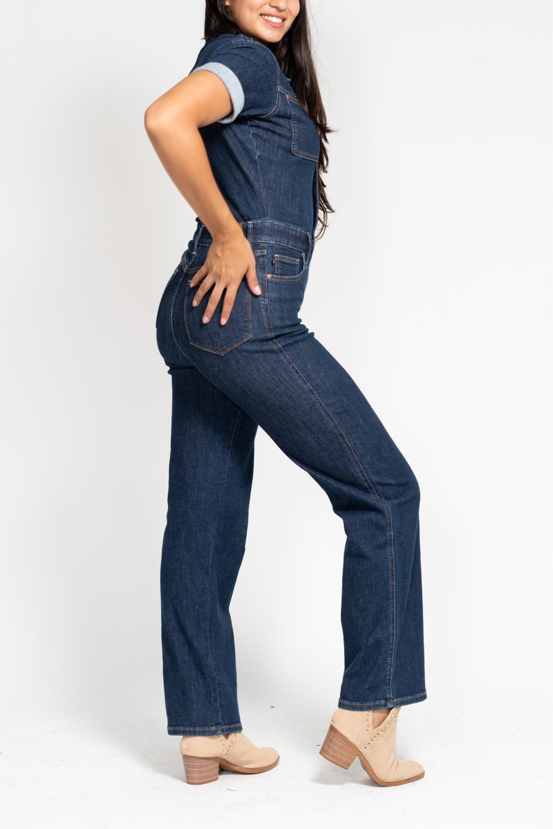 Sale Judy Blue - The Jackson Jumpsuit Straight Leg w/ Tummy Control Small thru 3XL