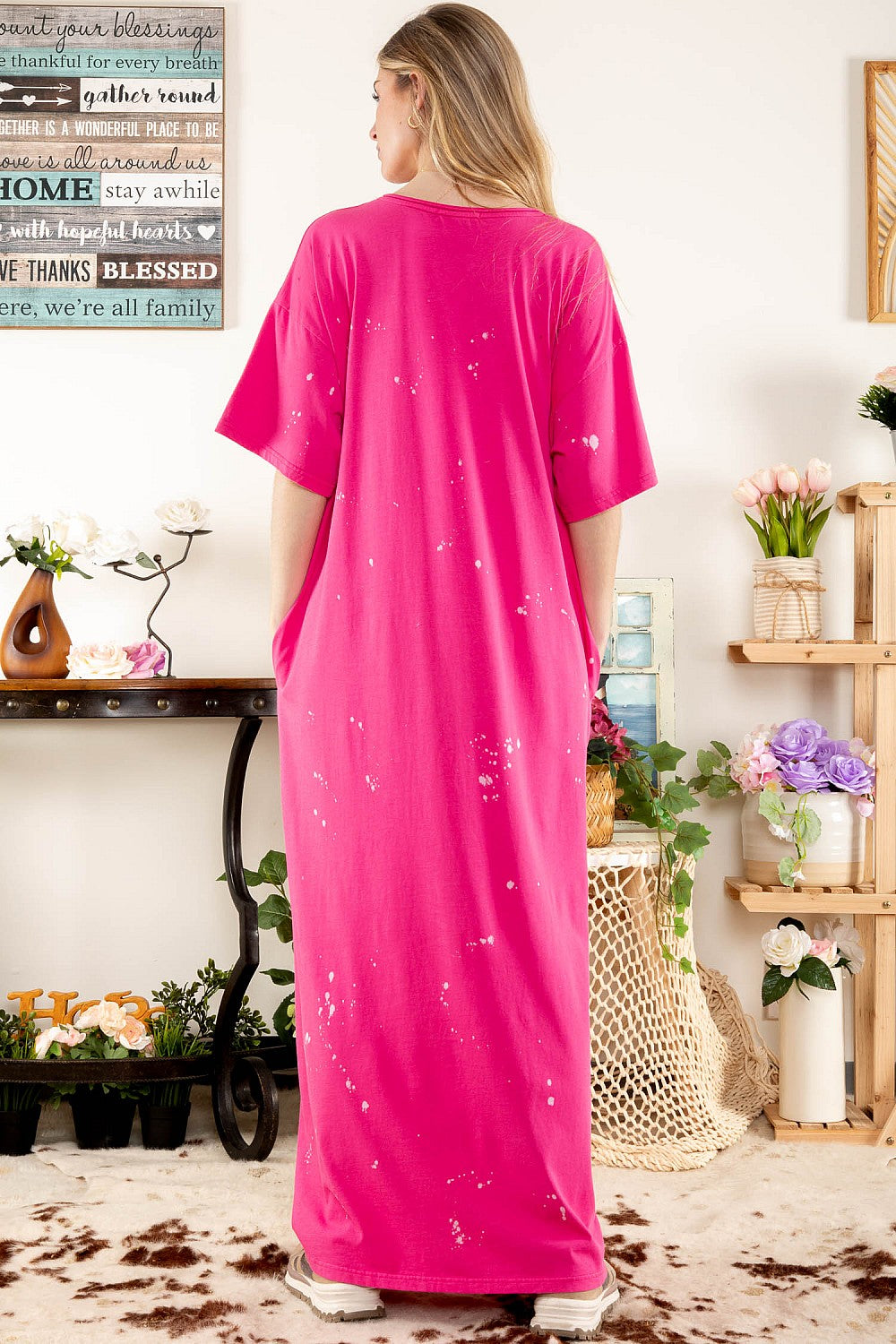Sale - Just a Woman Short Sleeve Layering Maxi T-Shirt Dress