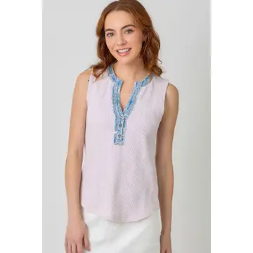 SALE Jen Washed Button Down Henley Tank in Black