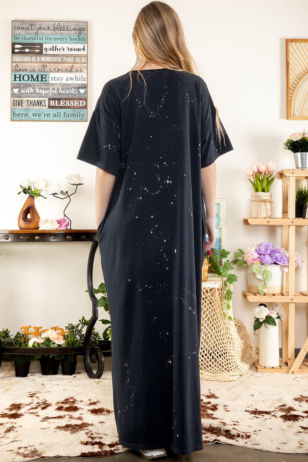 Sale - Just a Woman Short Sleeve Layering Maxi T-Shirt Dress