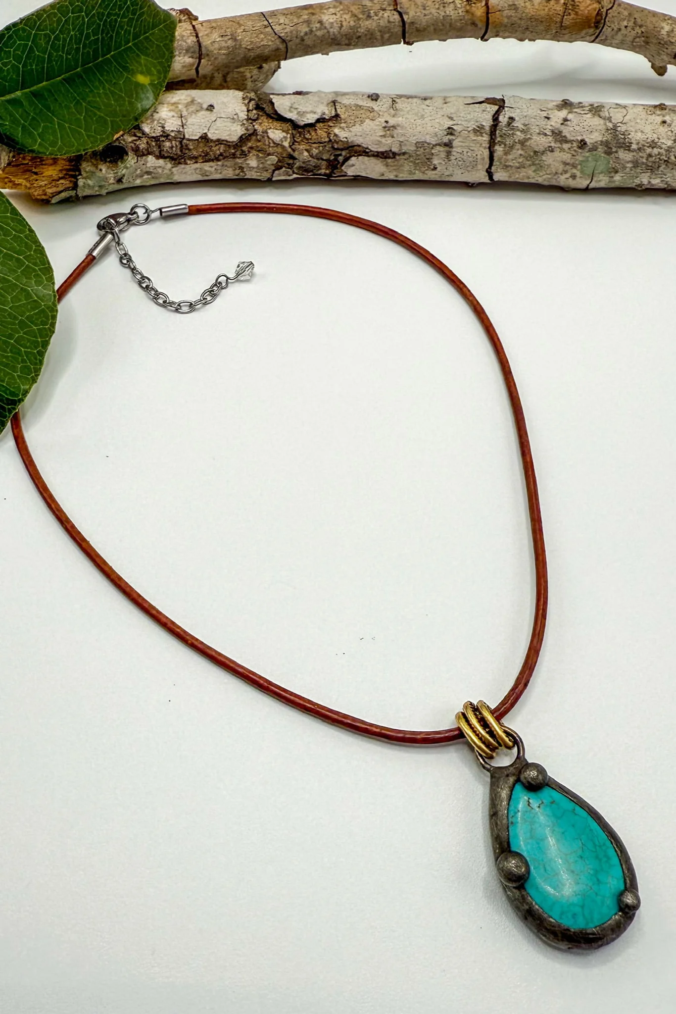 Leather & Turquoise Choker