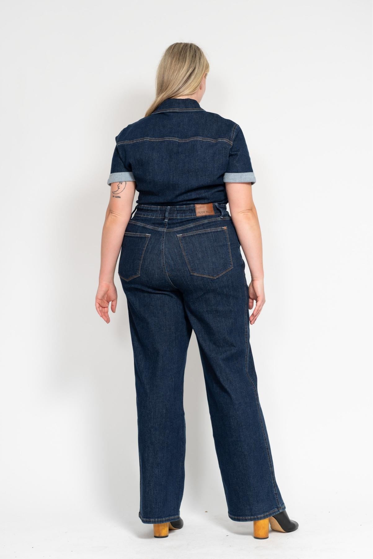 Sale Judy Blue - The Jackson Jumpsuit Straight Leg w/ Tummy Control Small thru 3XL