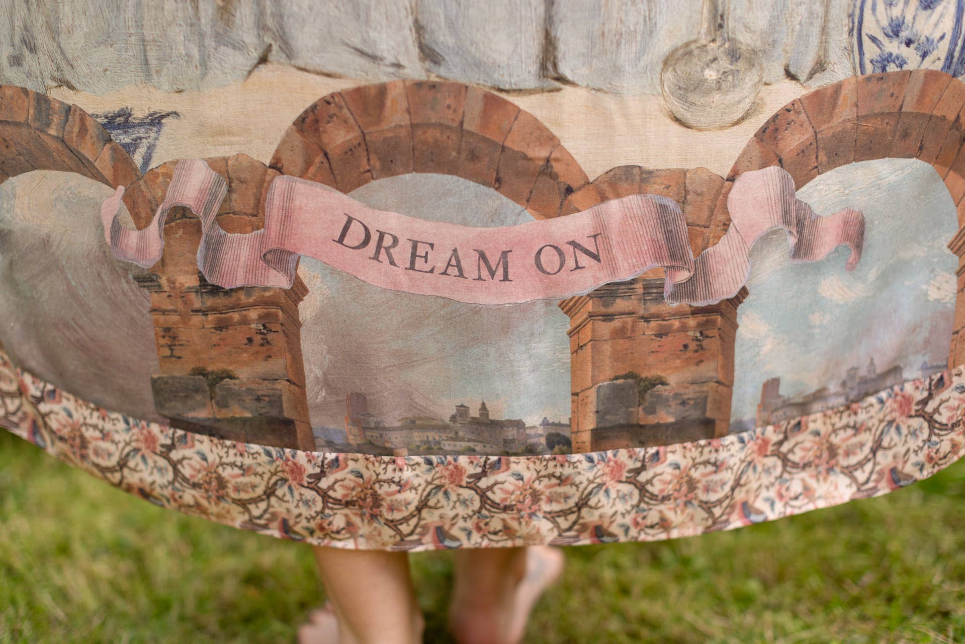 Imaginarium Bohéme Slip Dress with Moon and Dreamscape Print - ivyandlavyboutique Market of Stars